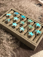 The Stardust Adjustable Turquoise Rings-Rings-Calli Co., Turquoise and Silver Jewelry, Native American Handmade, Zuni Tribe, Navajo Tribe, Brock Texas