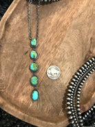 The Arroyo 5 Stone Lariat, 17-Necklaces-Calli Co., Turquoise and Silver Jewelry, Native American Handmade, Zuni Tribe, Navajo Tribe, Brock Texas