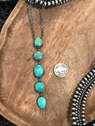 The Arroyo 5 Stone Lariat, 18-Necklaces-Calli Co., Turquoise and Silver Jewelry, Native American Handmade, Zuni Tribe, Navajo Tribe, Brock Texas