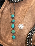 The Arroyo 5 Stone Lariat, 19-Necklaces-Calli Co., Turquoise and Silver Jewelry, Native American Handmade, Zuni Tribe, Navajo Tribe, Brock Texas