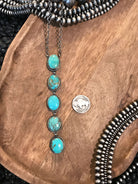 The Arroyo 5 Stone Lariat, 20-Necklaces-Calli Co., Turquoise and Silver Jewelry, Native American Handmade, Zuni Tribe, Navajo Tribe, Brock Texas