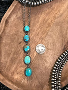 The Arroyo 5 Stone Lariat, 21-Necklaces-Calli Co., Turquoise and Silver Jewelry, Native American Handmade, Zuni Tribe, Navajo Tribe, Brock Texas