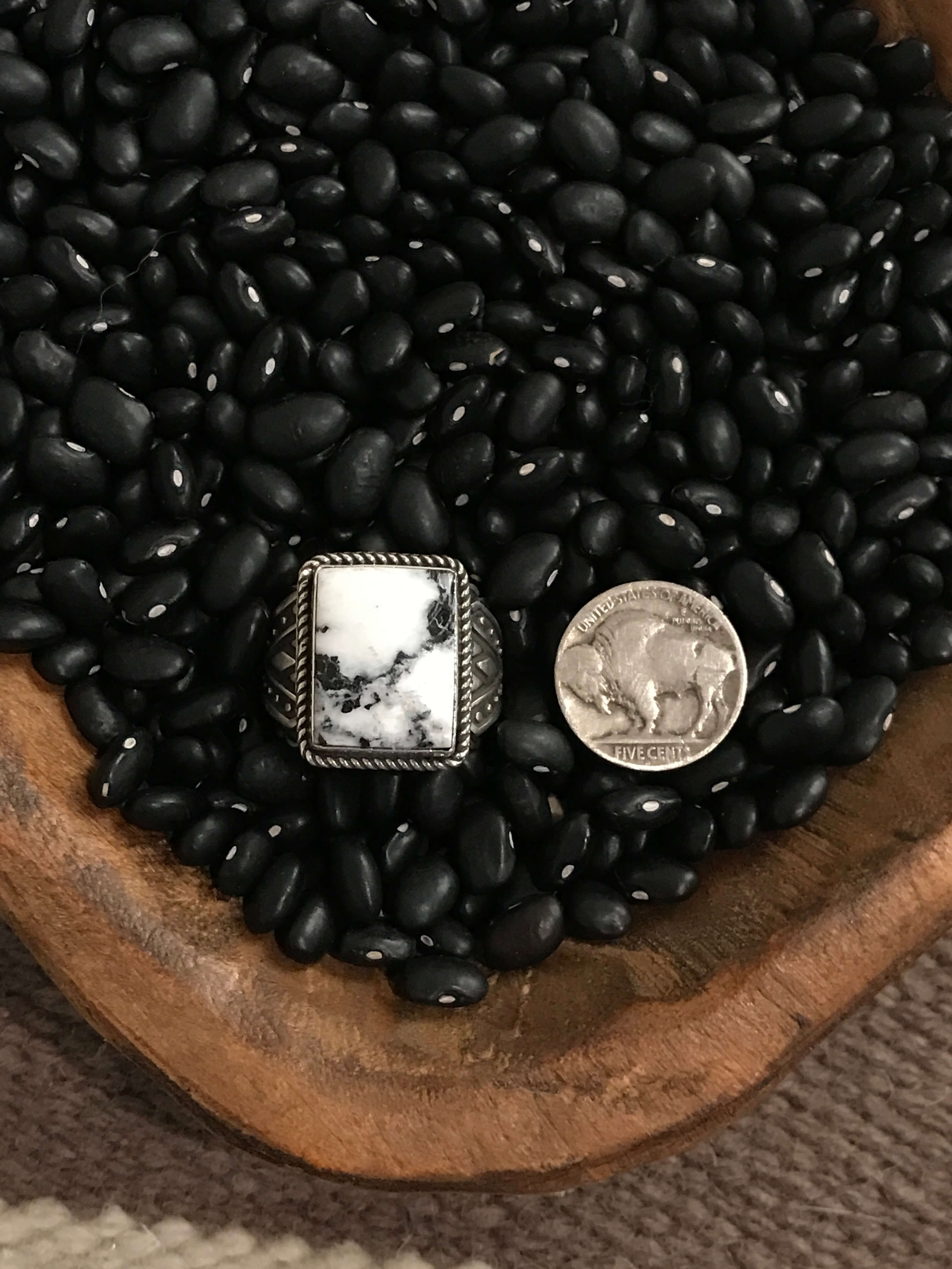 The Willa De Sol Ring, Sz 11.5-Rings-Calli Co., Turquoise and Silver Jewelry, Native American Handmade, Zuni Tribe, Navajo Tribe, Brock Texas