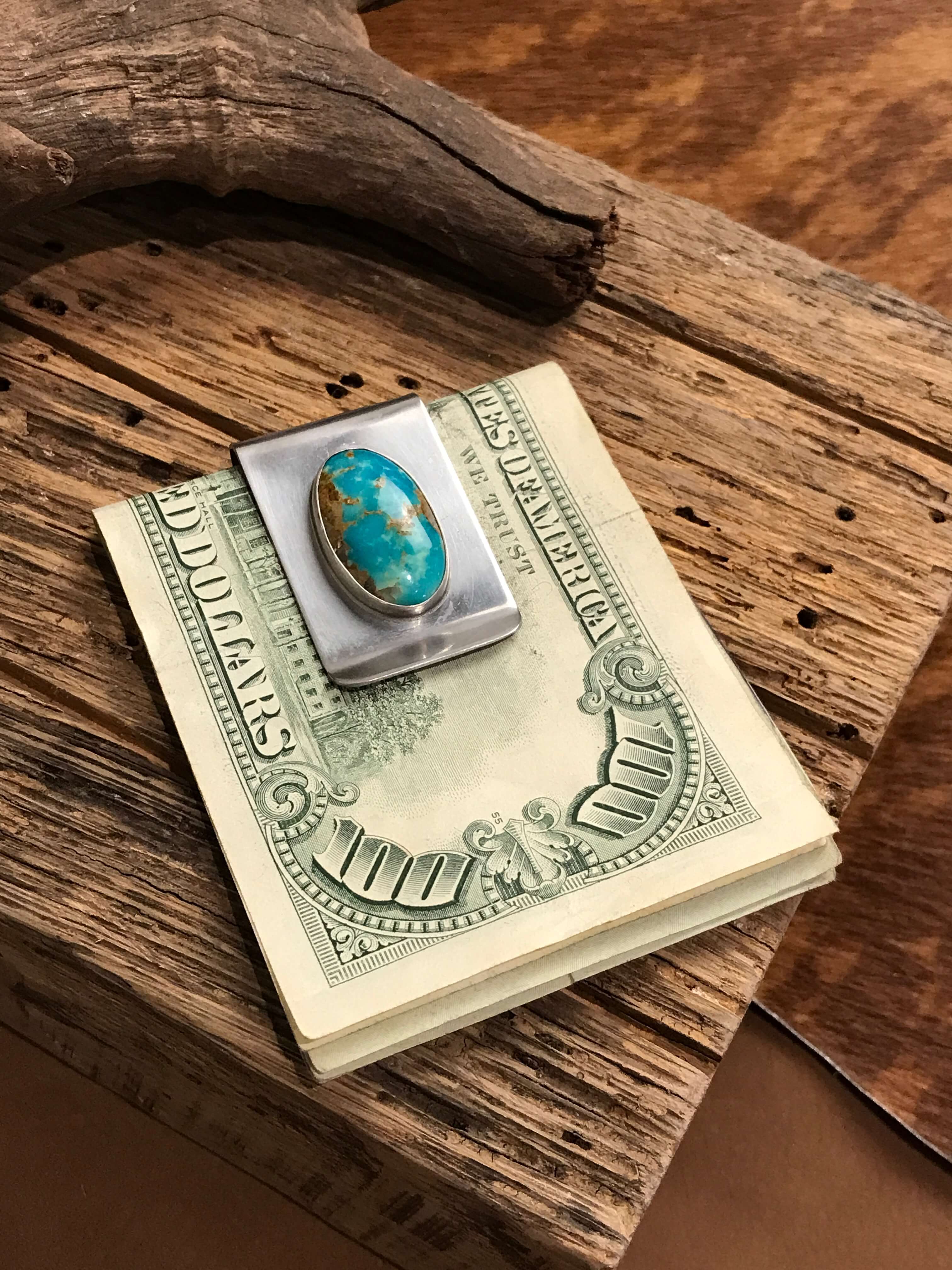 The Stillington Money Clip, 1-Miscellaneous-Calli Co., Turquoise and Silver Jewelry, Native American Handmade, Zuni Tribe, Navajo Tribe, Brock Texas