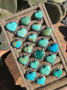 The Biggie Adjustable Heart Rings-Rings-Calli Co., Turquoise and Silver Jewelry, Native American Handmade, Zuni Tribe, Navajo Tribe, Brock Texas