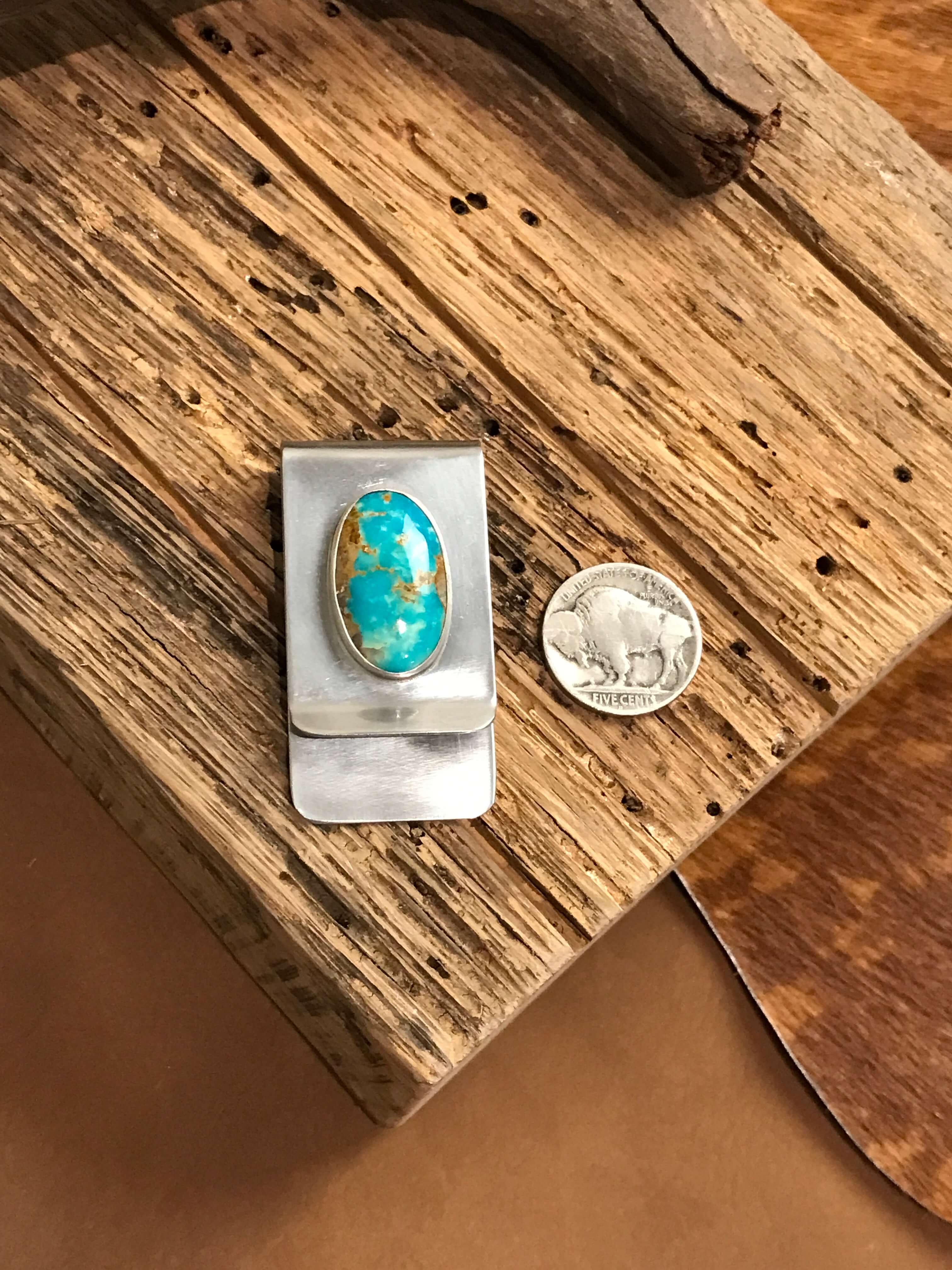The Stillington Money Clip, 1-Miscellaneous-Calli Co., Turquoise and Silver Jewelry, Native American Handmade, Zuni Tribe, Navajo Tribe, Brock Texas