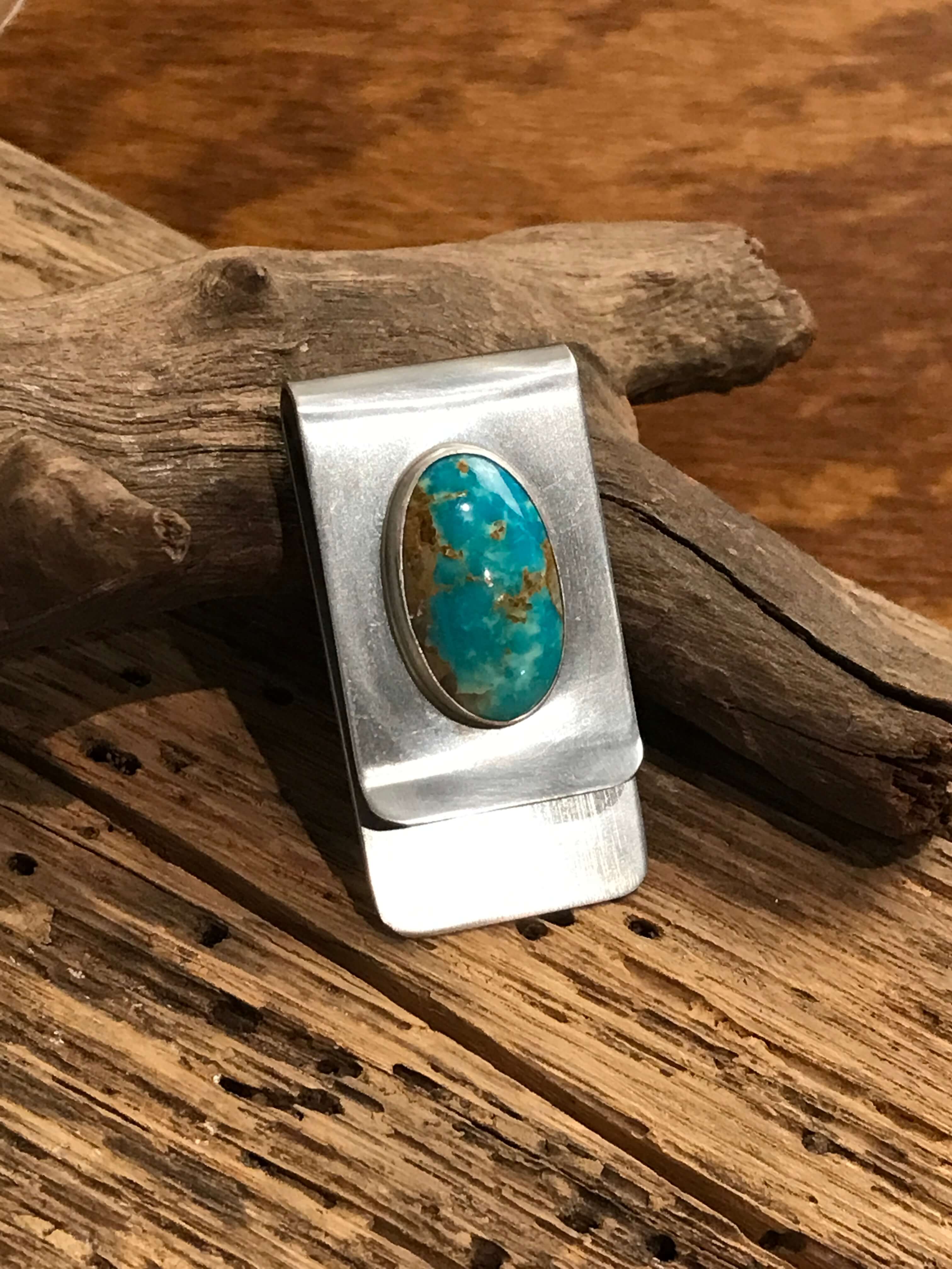 The Stillington Money Clip, 1-Miscellaneous-Calli Co., Turquoise and Silver Jewelry, Native American Handmade, Zuni Tribe, Navajo Tribe, Brock Texas