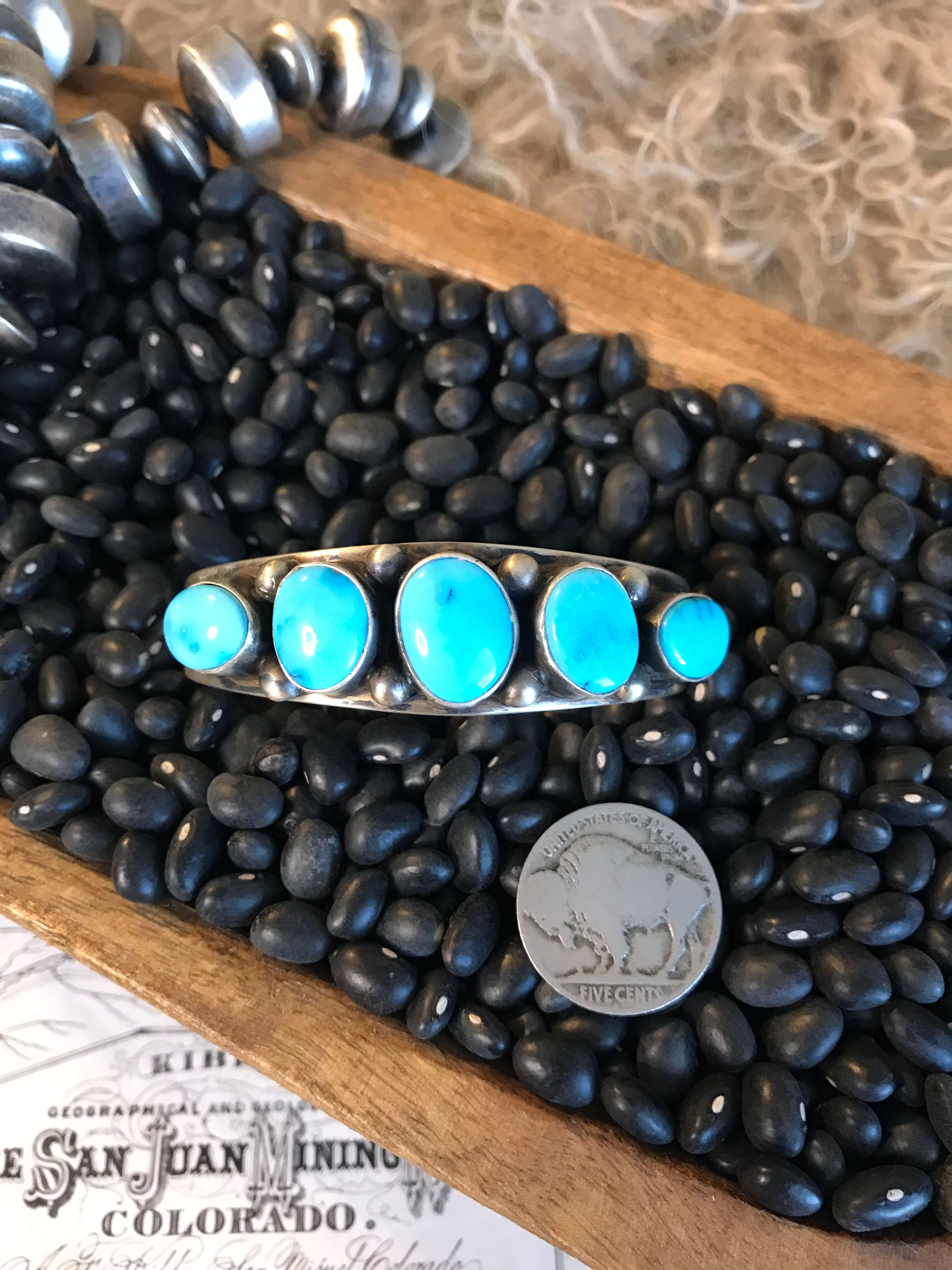 The Sutton Turquoise Cuff-Bracelets & Cuffs-Calli Co., Turquoise and Silver Jewelry, Native American Handmade, Zuni Tribe, Navajo Tribe, Brock Texas