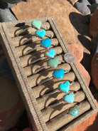 The Classic Turquoise Heart Cuffs-Bracelets & Cuffs-Calli Co., Turquoise and Silver Jewelry, Native American Handmade, Zuni Tribe, Navajo Tribe, Brock Texas