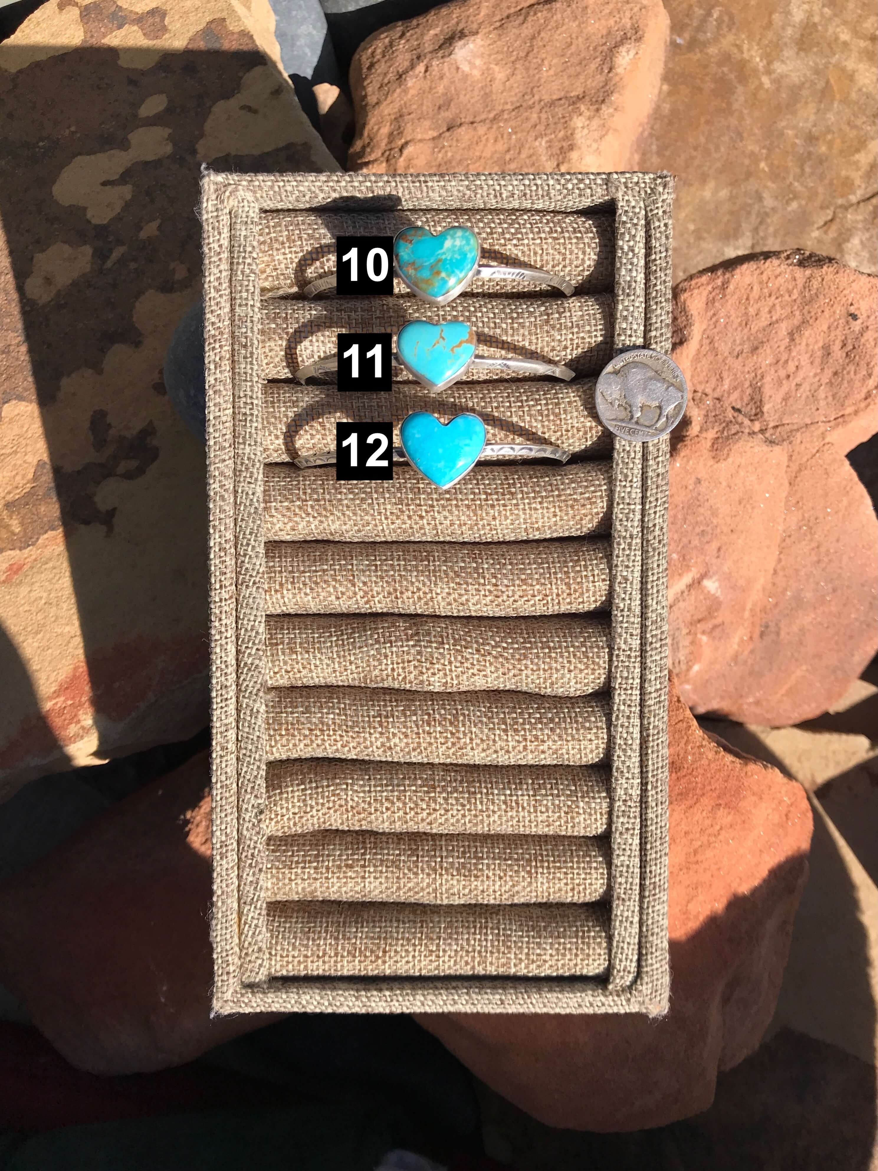 The Classic Turquoise Heart Cuffs | Calli Co. Silver | Fort Worth, TX