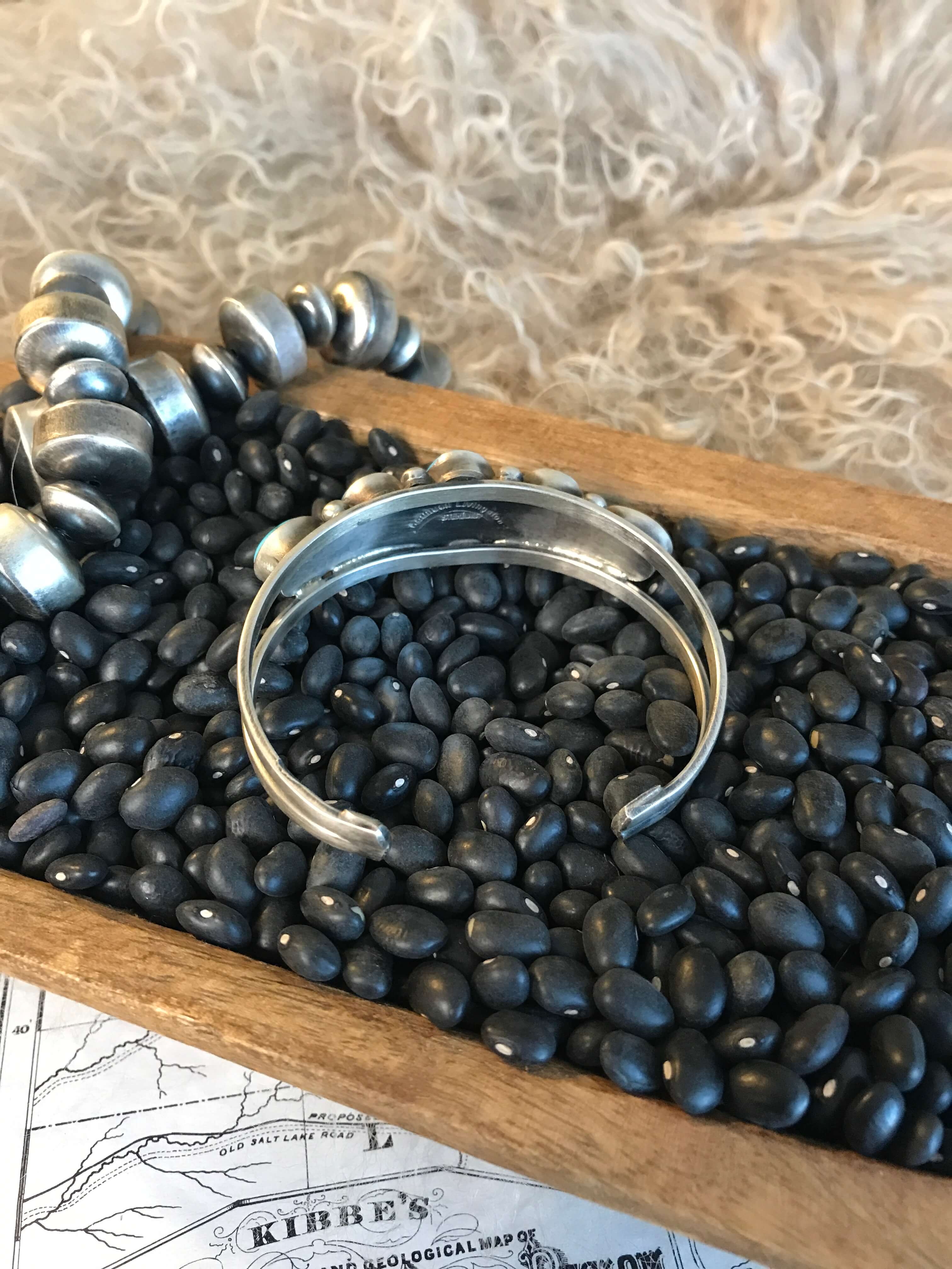 The Upala Turquoise Row Cuff-Bracelets & Cuffs-Calli Co., Turquoise and Silver Jewelry, Native American Handmade, Zuni Tribe, Navajo Tribe, Brock Texas