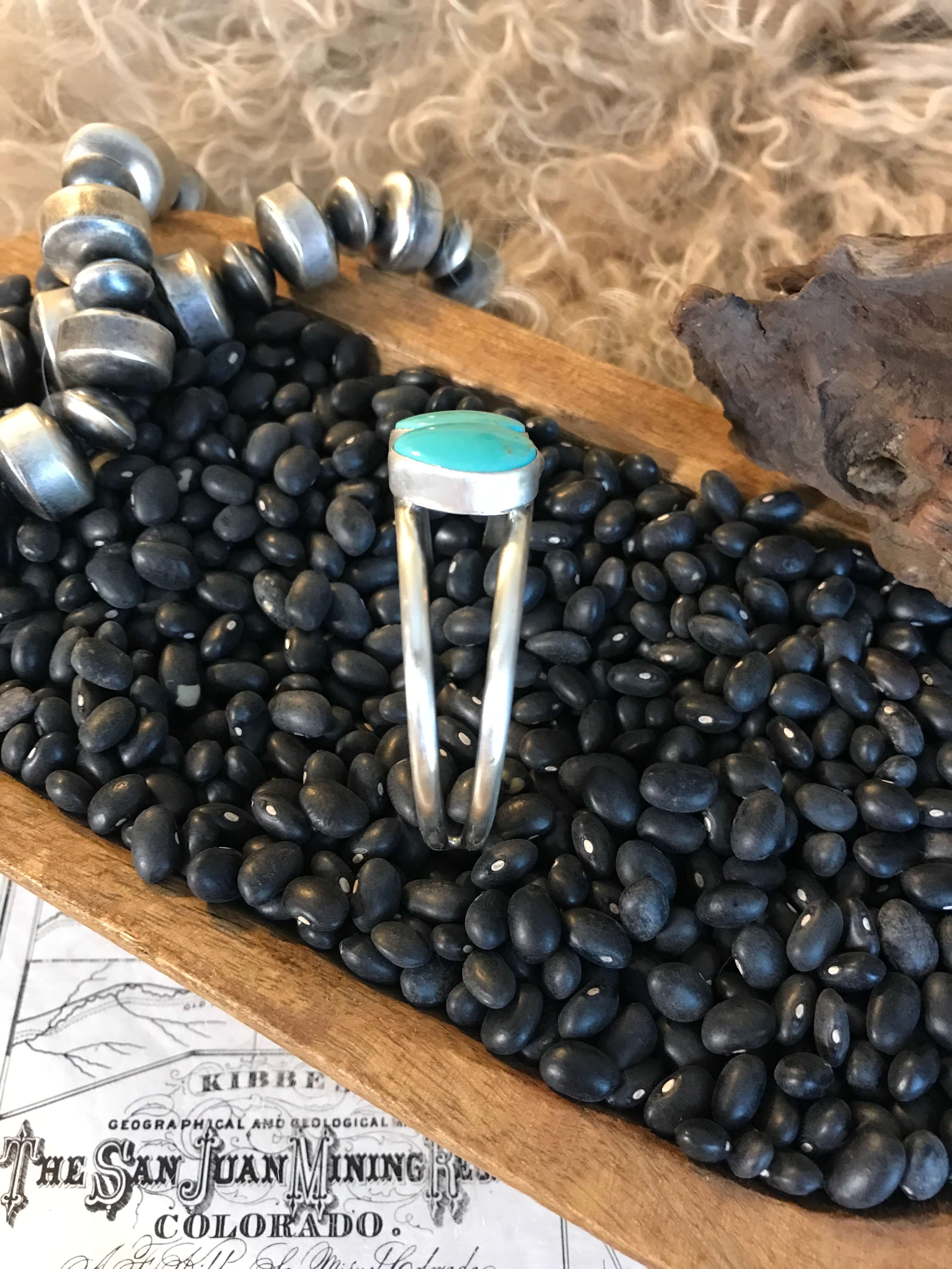 The Triple Stone Cuff, 5-Bracelets & Cuffs-Calli Co., Turquoise and Silver Jewelry, Native American Handmade, Zuni Tribe, Navajo Tribe, Brock Texas