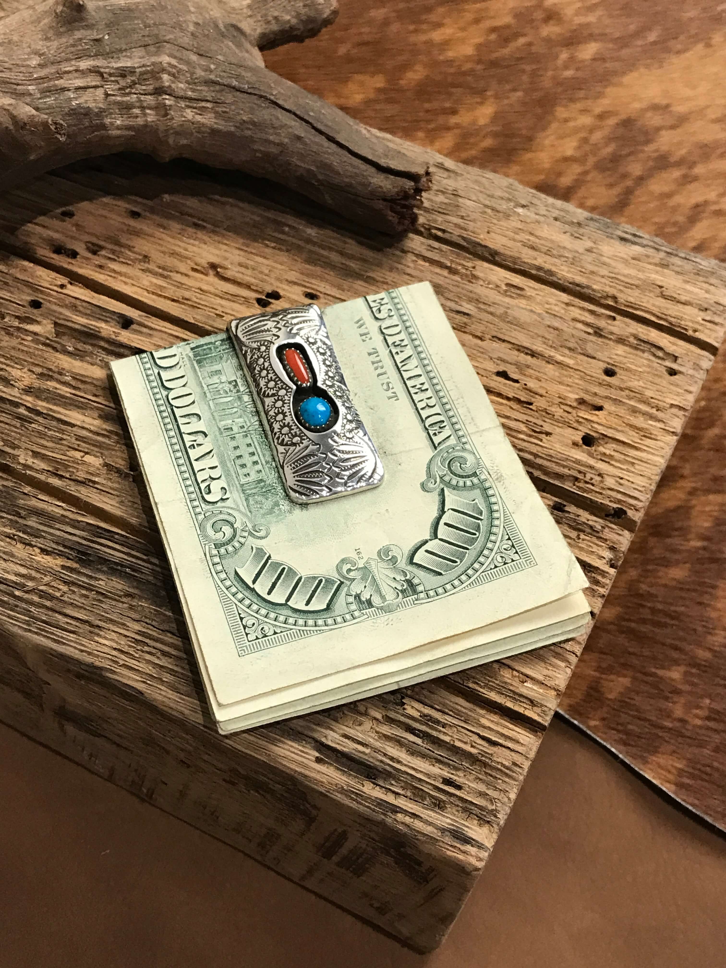 The Minnewaukan Money Clip, 2-Miscellaneous-Calli Co., Turquoise and Silver Jewelry, Native American Handmade, Zuni Tribe, Navajo Tribe, Brock Texas