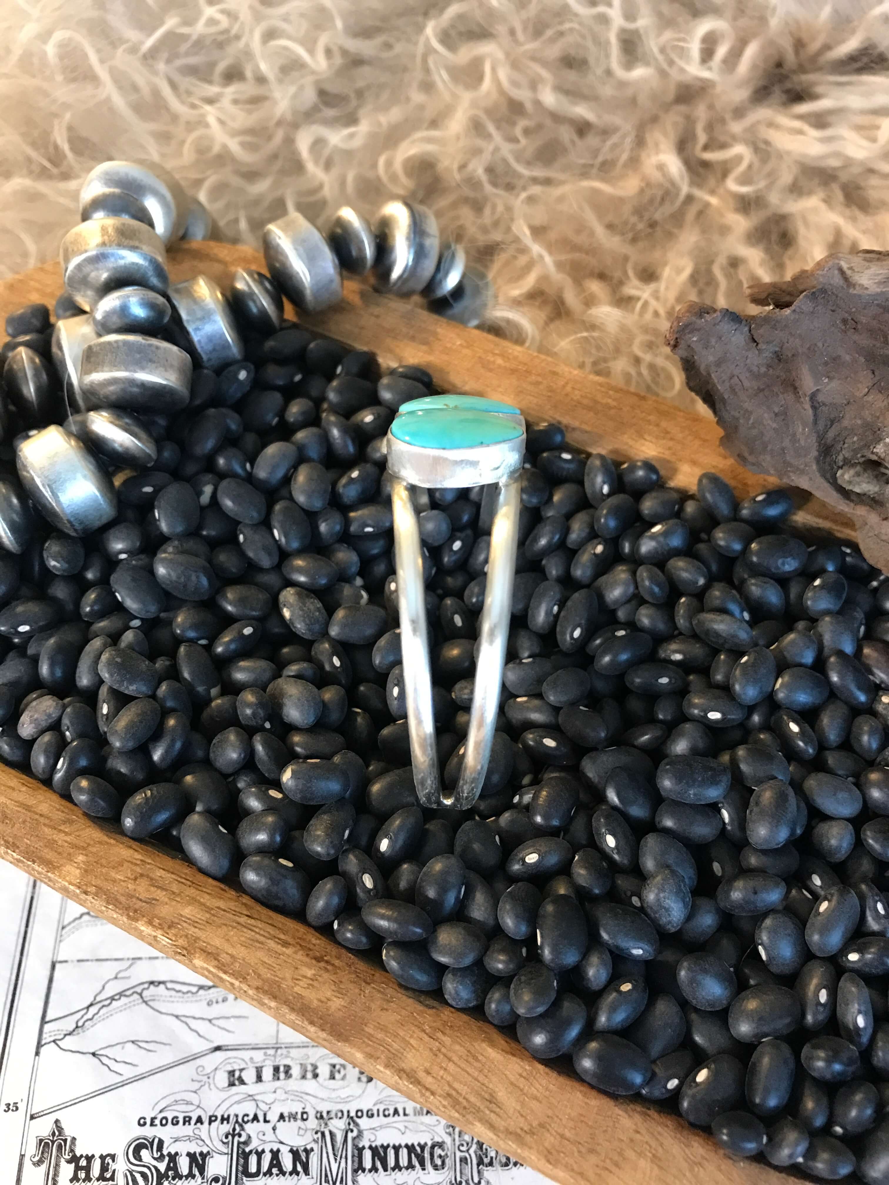 The Triple Stone Cuff, 5-Bracelets & Cuffs-Calli Co., Turquoise and Silver Jewelry, Native American Handmade, Zuni Tribe, Navajo Tribe, Brock Texas