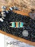 The Triple Stone Cuff, 3-Bracelets & Cuffs-Calli Co., Turquoise and Silver Jewelry, Native American Handmade, Zuni Tribe, Navajo Tribe, Brock Texas