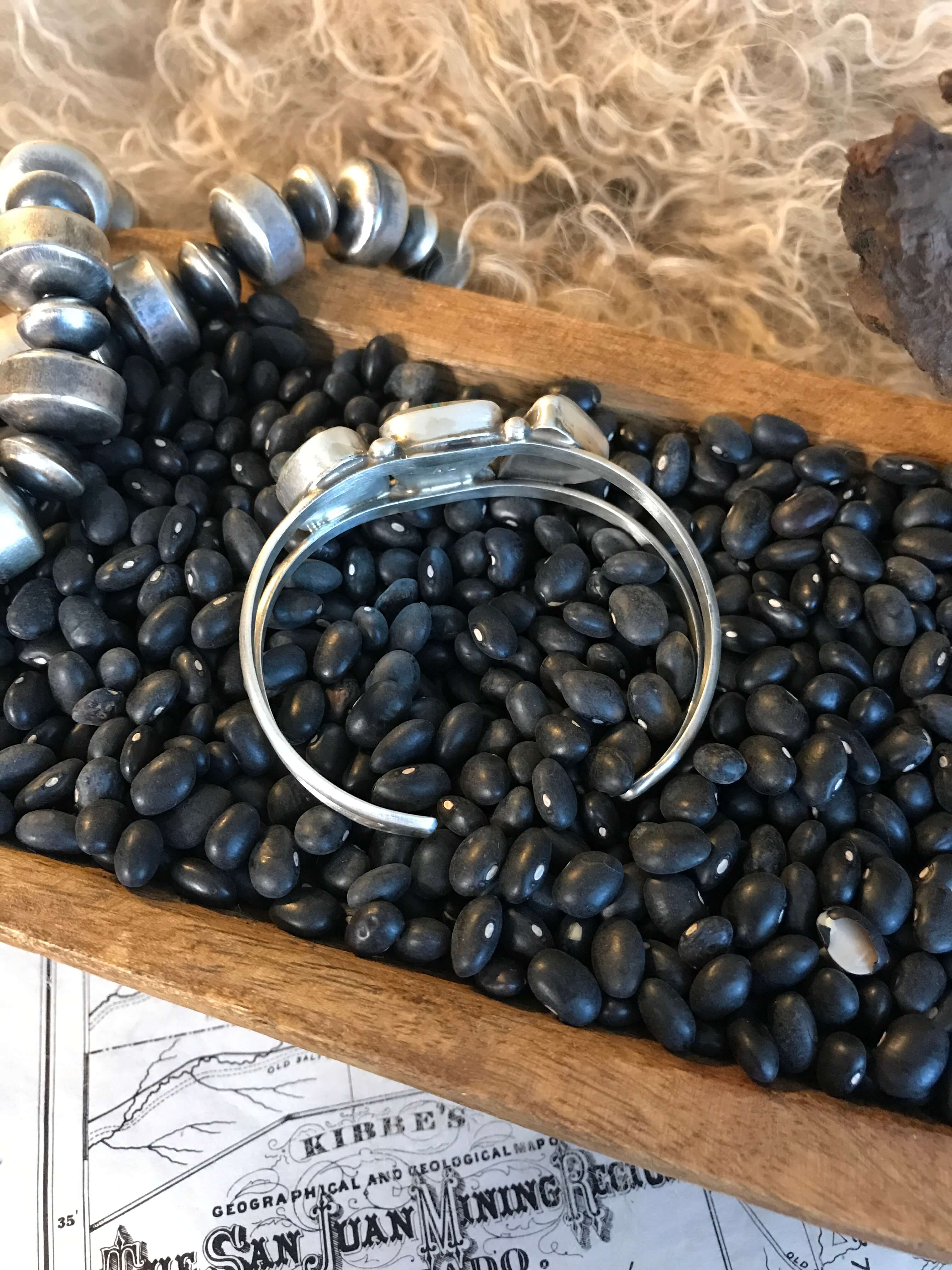 The Triple Stone Cuff, 2-Bracelets & Cuffs-Calli Co., Turquoise and Silver Jewelry, Native American Handmade, Zuni Tribe, Navajo Tribe, Brock Texas