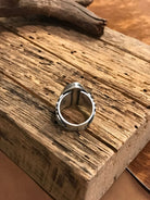 The Tango Ring, Sz 9.5-Rings-Calli Co., Turquoise and Silver Jewelry, Native American Handmade, Zuni Tribe, Navajo Tribe, Brock Texas