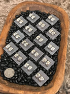 The Stamped Huggie Hoops-Earrings-Calli Co., Turquoise and Silver Jewelry, Native American Handmade, Zuni Tribe, Navajo Tribe, Brock Texas