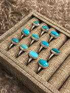 The Lola Rings-Rings-Calli Co., Turquoise and Silver Jewelry, Native American Handmade, Zuni Tribe, Navajo Tribe, Brock Texas