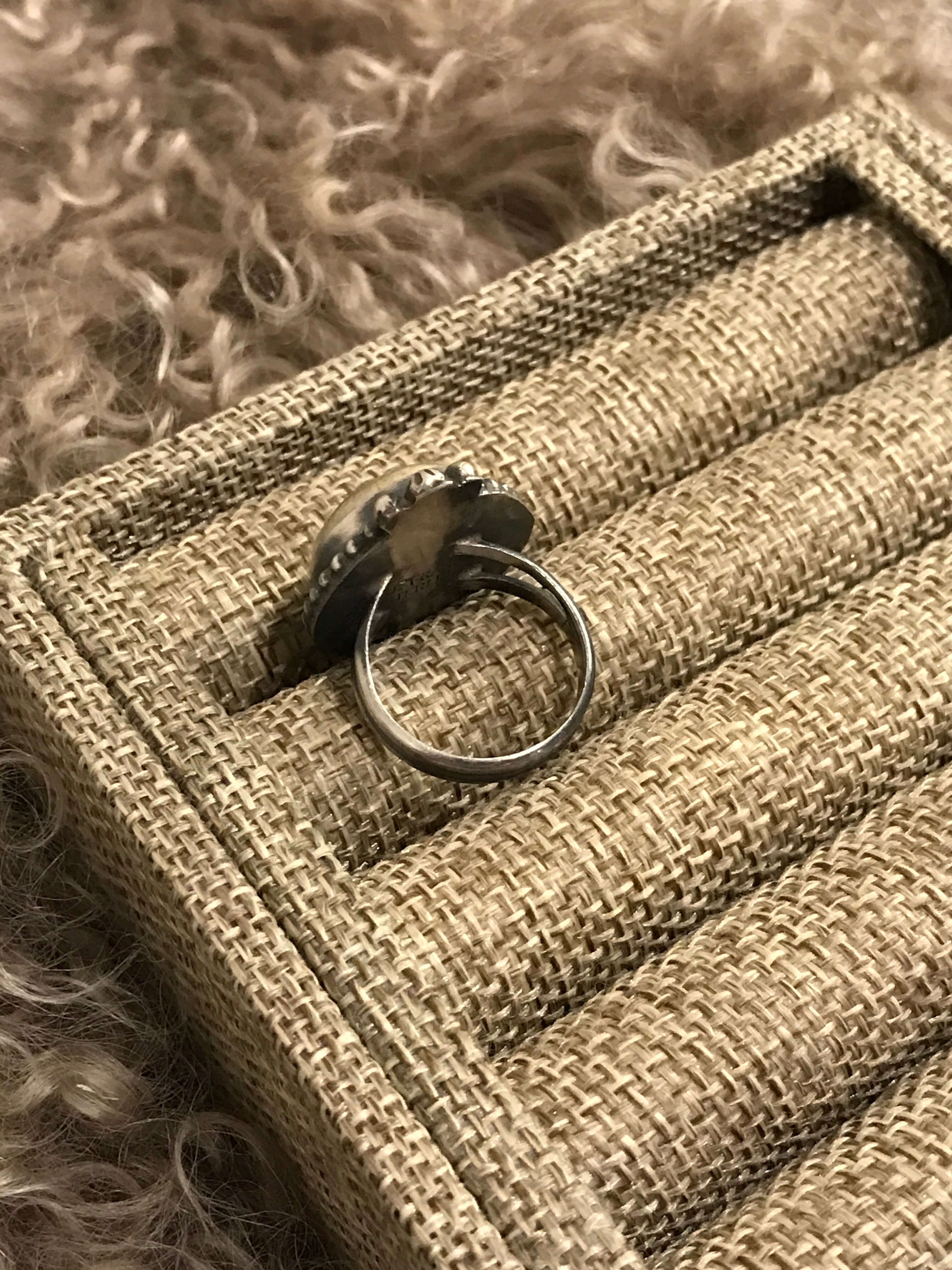 The Noatak Ring, Sz 7.5-Rings-Calli Co., Turquoise and Silver Jewelry, Native American Handmade, Zuni Tribe, Navajo Tribe, Brock Texas