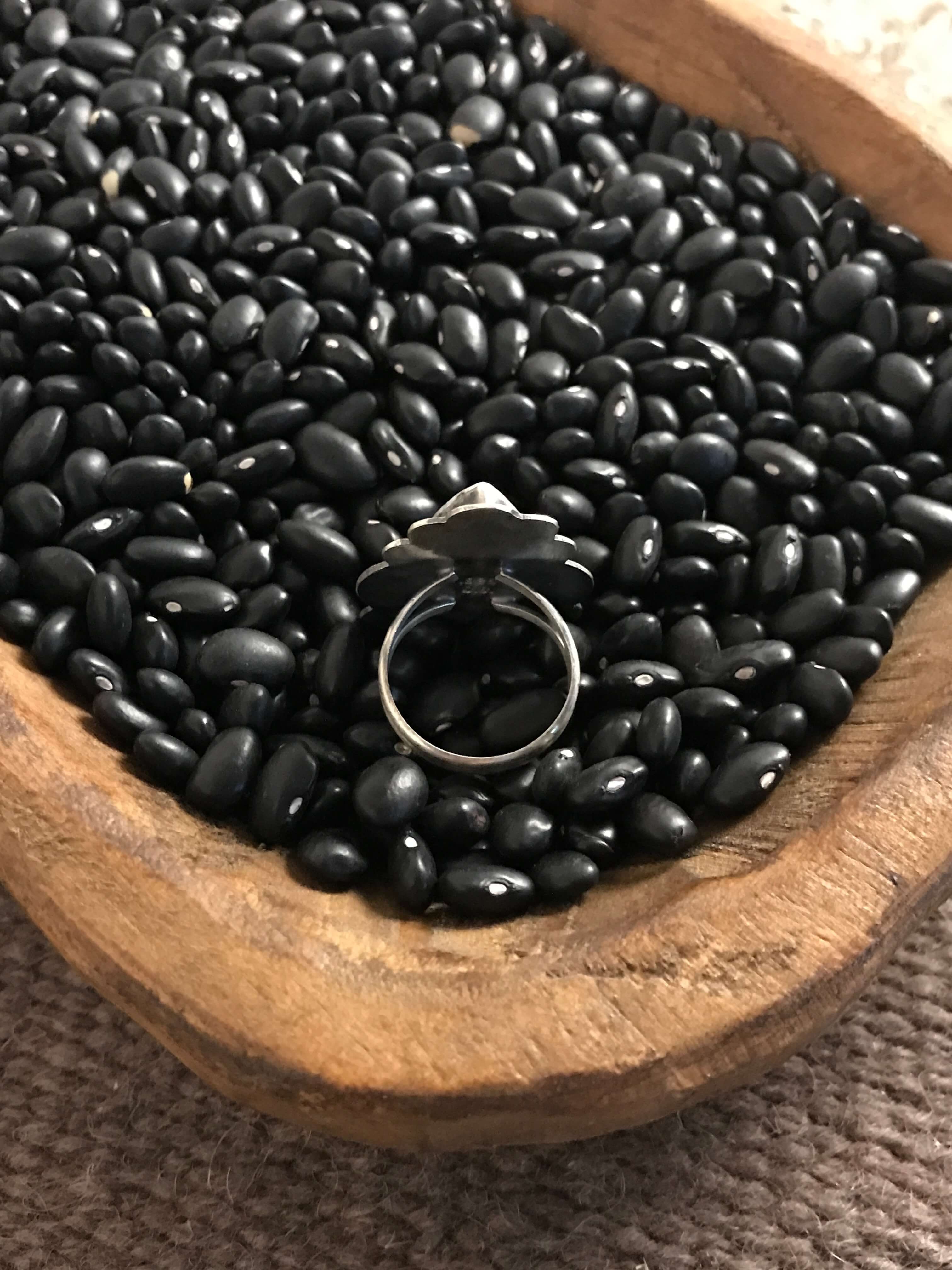 The Collee Ring, Sz 9-Rings-Calli Co., Turquoise and Silver Jewelry, Native American Handmade, Zuni Tribe, Navajo Tribe, Brock Texas