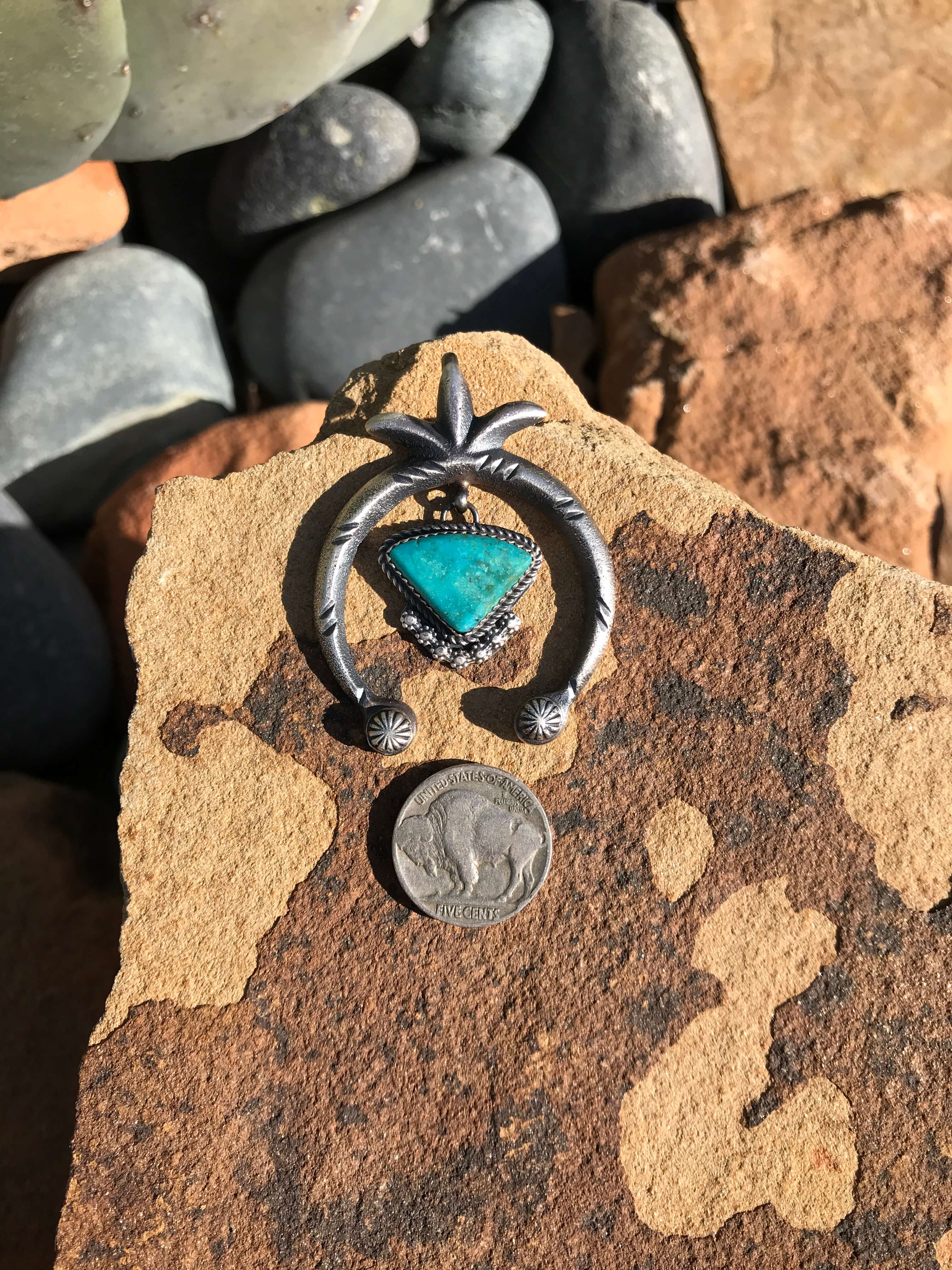 The Naja Pendant, 3-Pendants-Calli Co., Turquoise and Silver Jewelry, Native American Handmade, Zuni Tribe, Navajo Tribe, Brock Texas