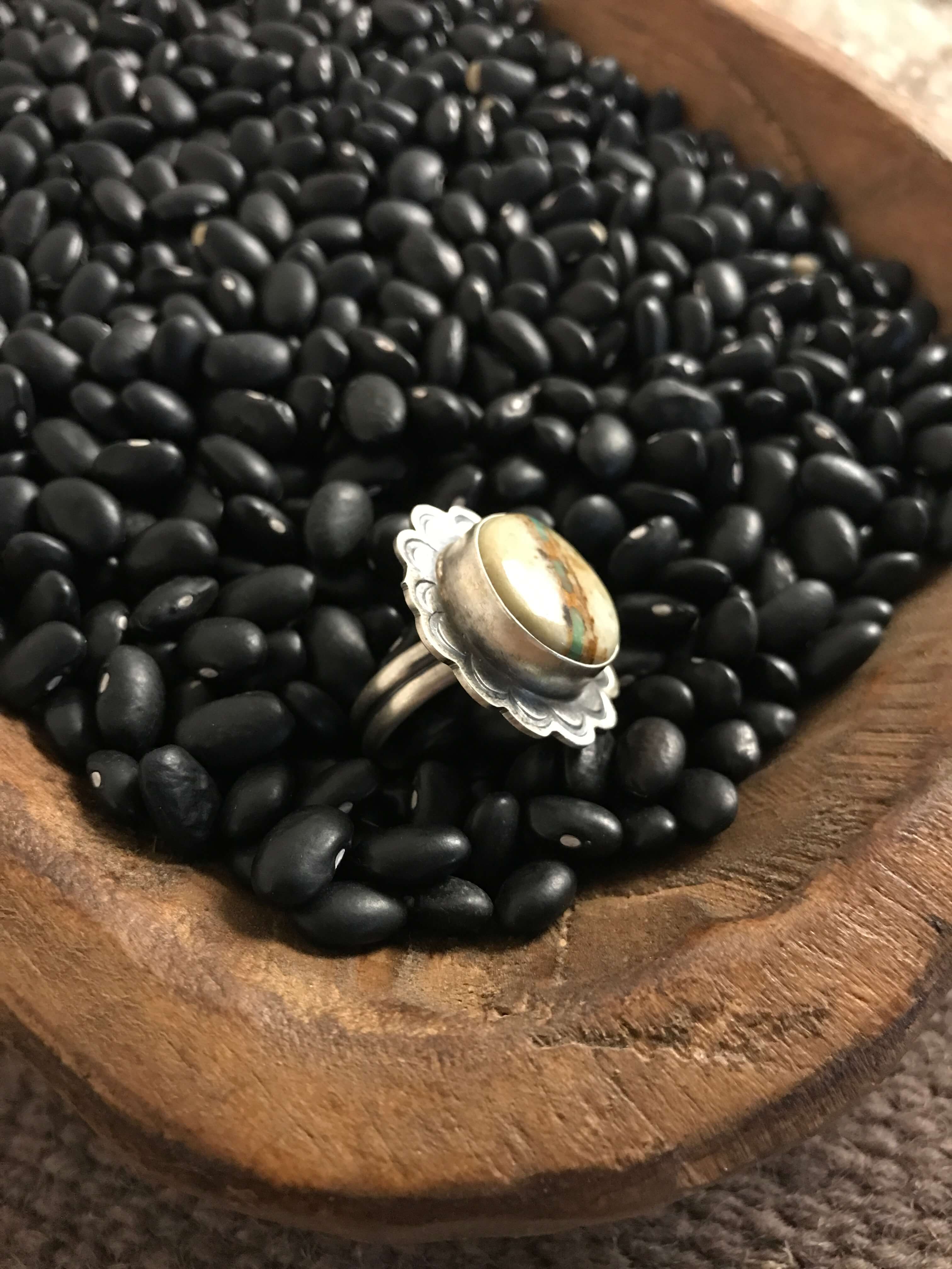 The Thunder Road Adjustable Ring, 2 xx-Rings-Calli Co., Turquoise and Silver Jewelry, Native American Handmade, Zuni Tribe, Navajo Tribe, Brock Texas