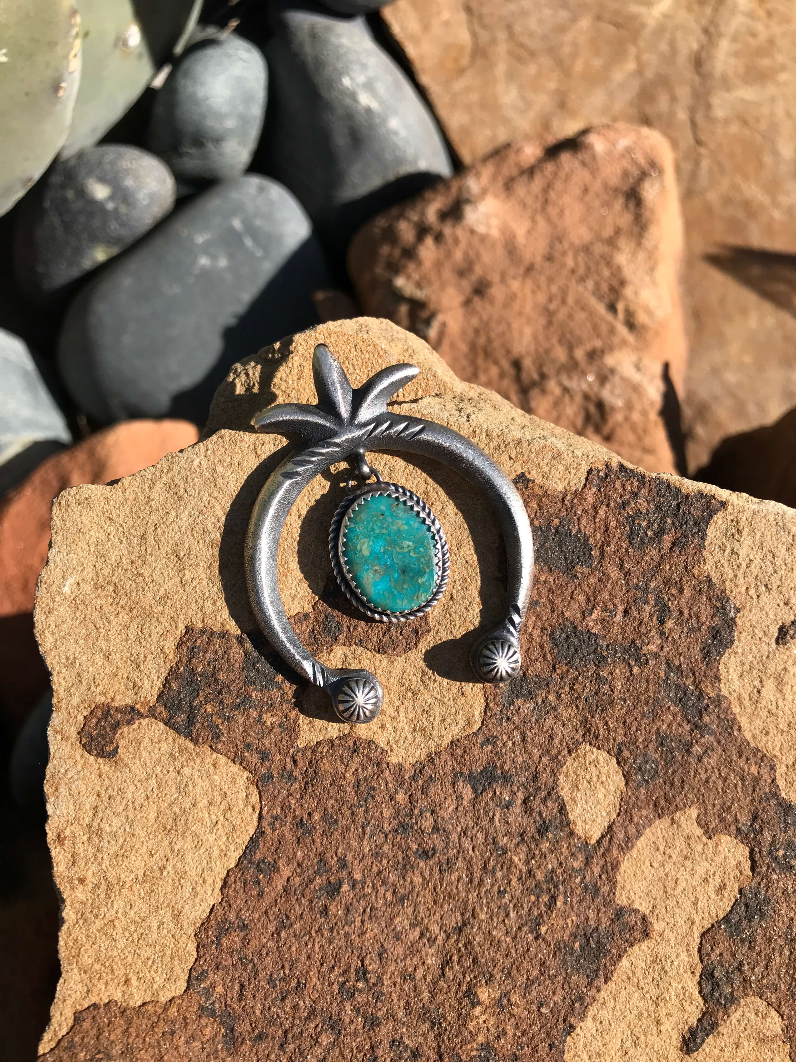 Crescent Moon Ring Polished Sterling Silver Naja Symbol
