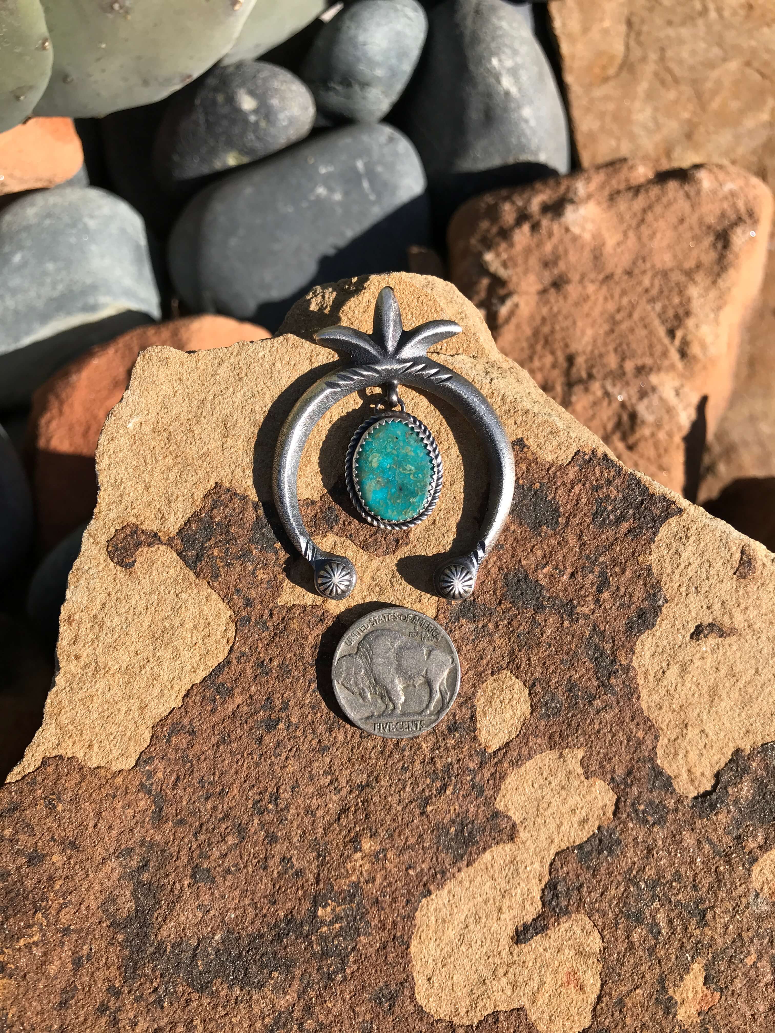 The Naja Pendant, 4-Pendants-Calli Co., Turquoise and Silver Jewelry, Native American Handmade, Zuni Tribe, Navajo Tribe, Brock Texas