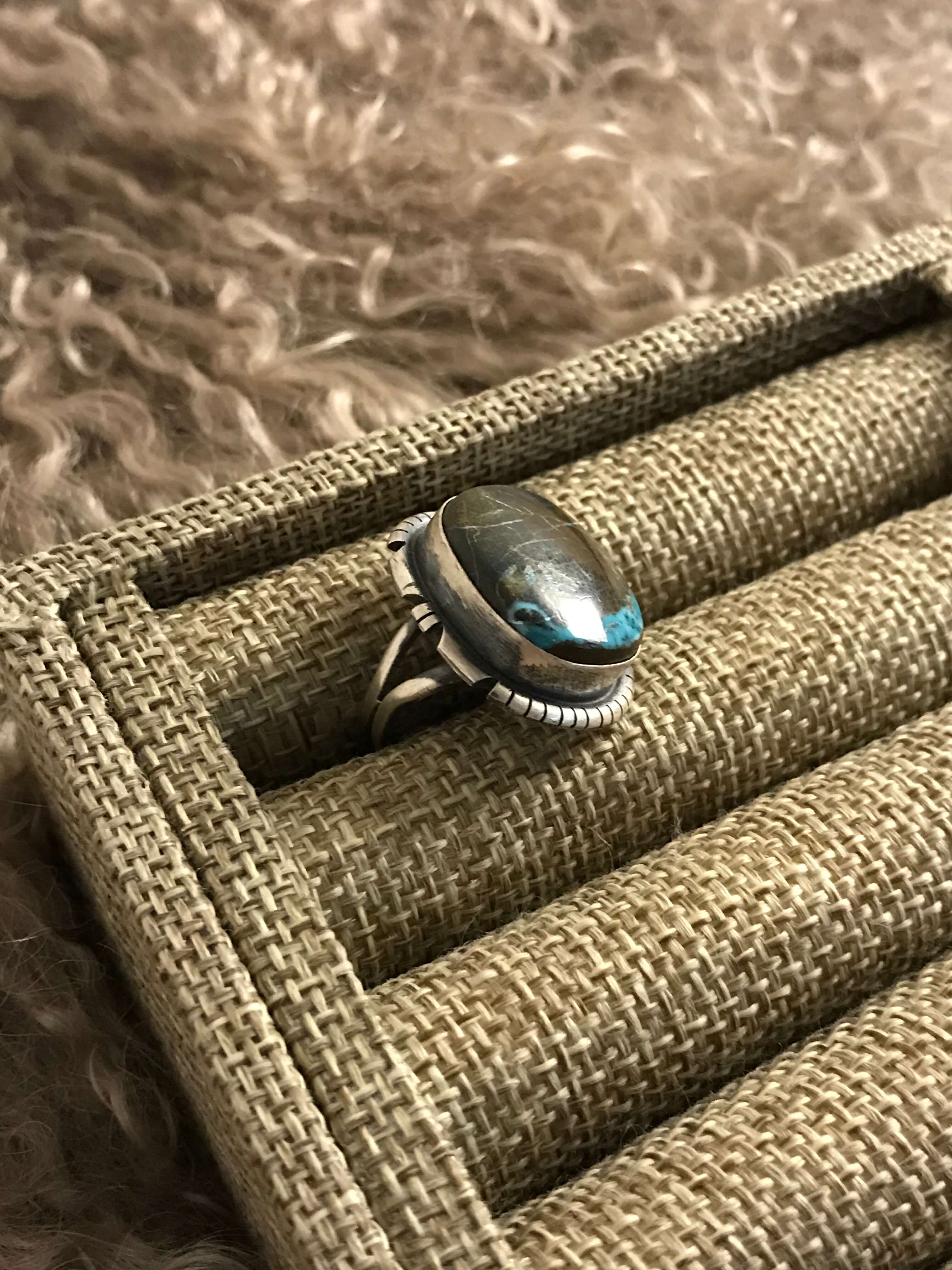 The Ridgin Ring 3, Sz 6-Rings-Calli Co., Turquoise and Silver Jewelry, Native American Handmade, Zuni Tribe, Navajo Tribe, Brock Texas
