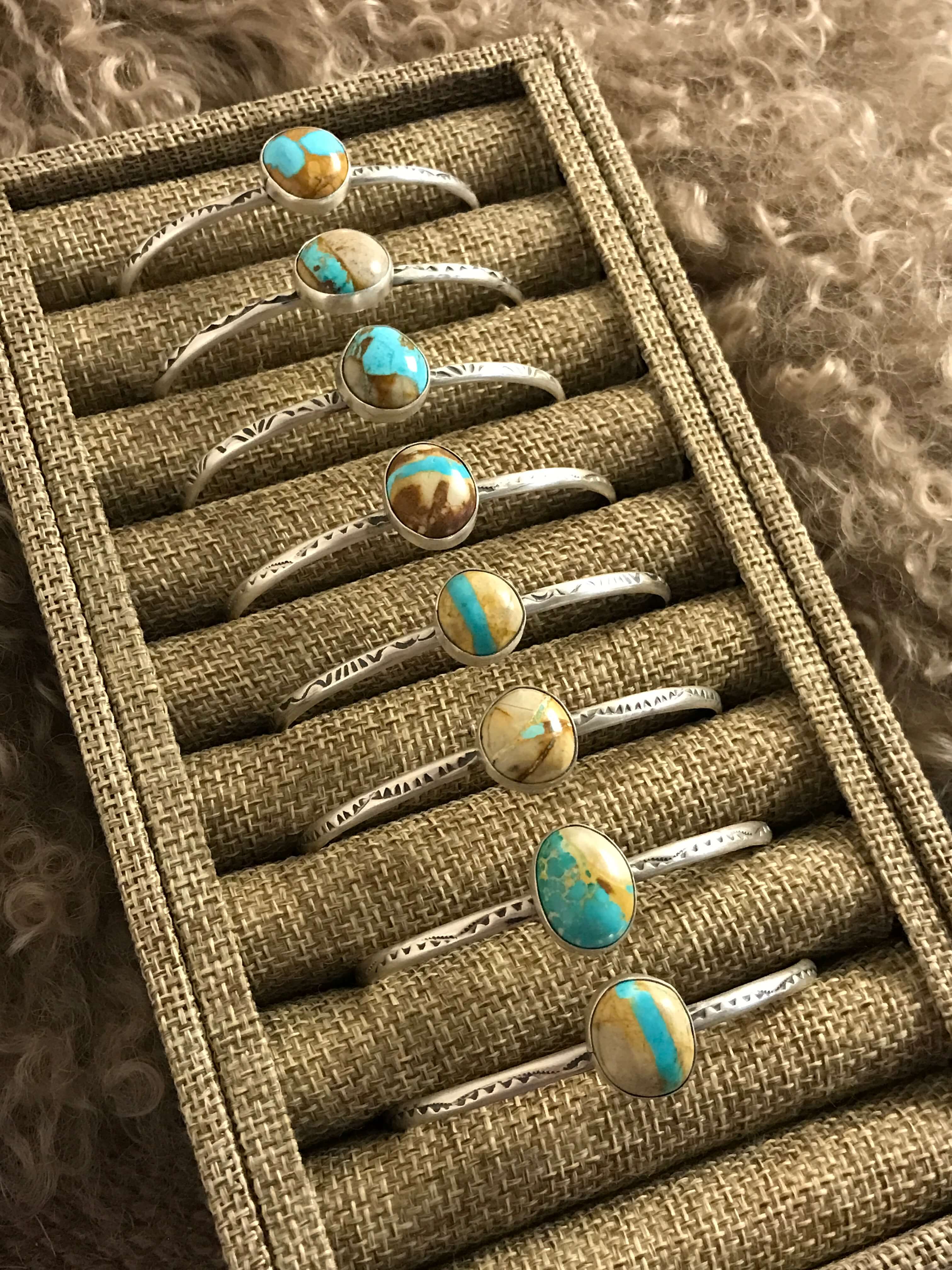 The Wilshire Cuffs xx-Bracelets & Cuffs-Calli Co., Turquoise and Silver Jewelry, Native American Handmade, Zuni Tribe, Navajo Tribe, Brock Texas