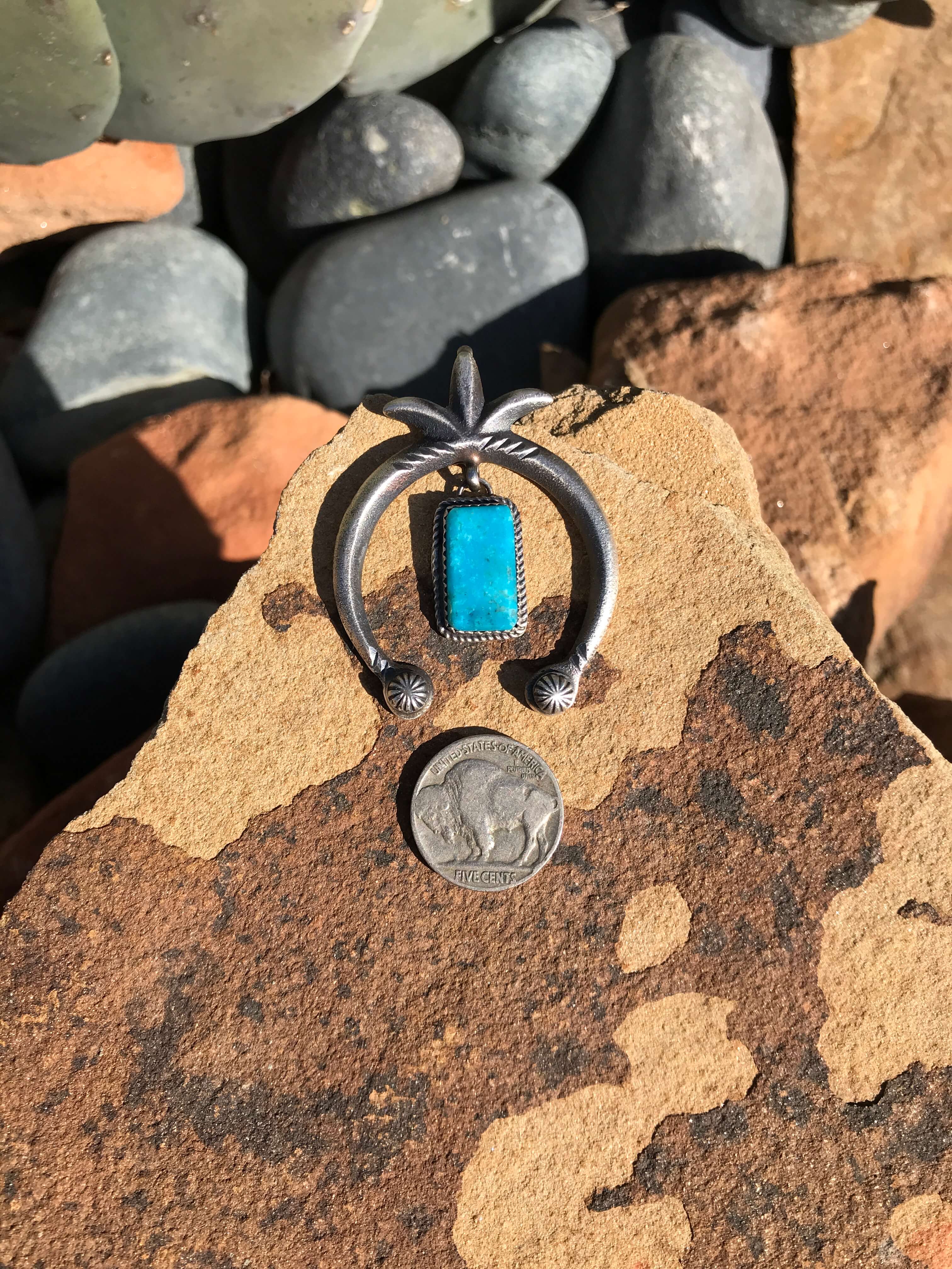 The Naja Pendant, 8-Pendants-Calli Co., Turquoise and Silver Jewelry, Native American Handmade, Zuni Tribe, Navajo Tribe, Brock Texas