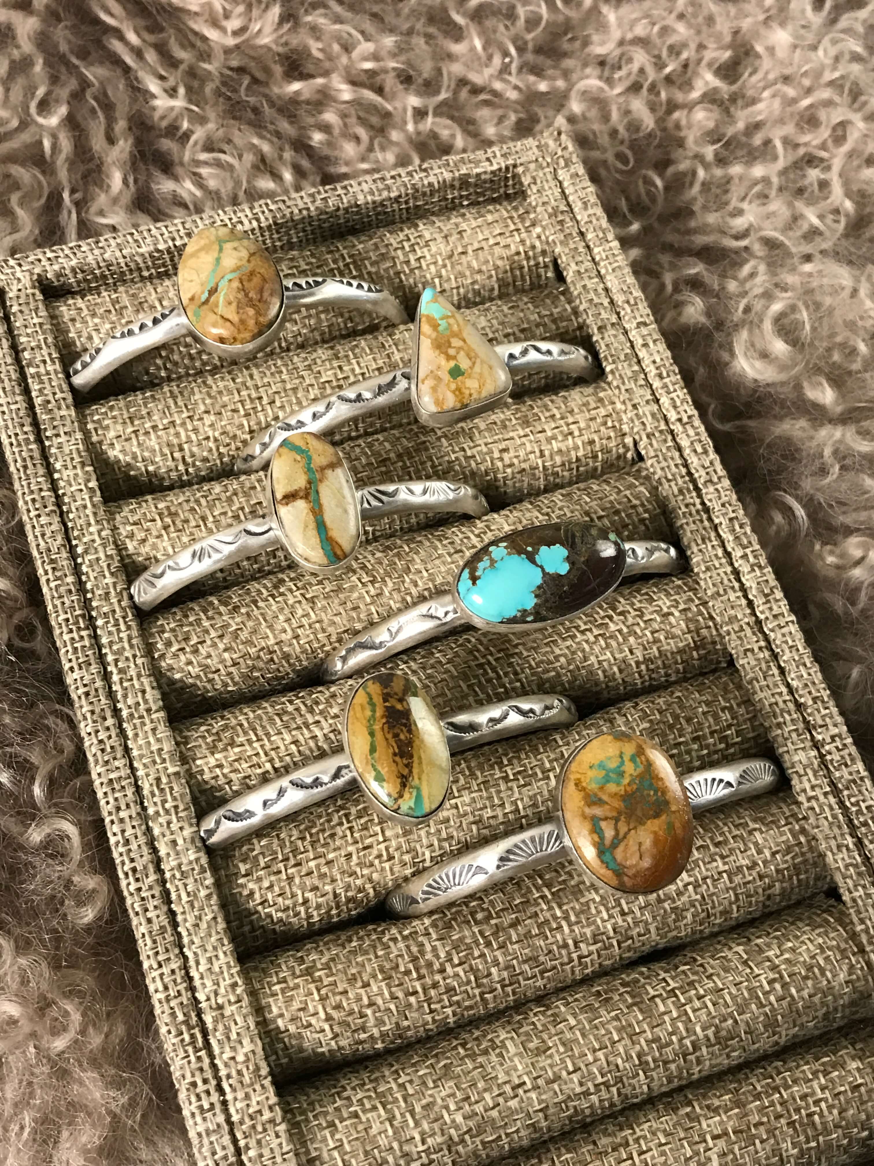 The Four Buttes Cuffs-Bracelets & Cuffs-Calli Co., Turquoise and Silver Jewelry, Native American Handmade, Zuni Tribe, Navajo Tribe, Brock Texas