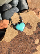 The Heart Necklace, 1-Necklaces-Calli Co., Turquoise and Silver Jewelry, Native American Handmade, Zuni Tribe, Navajo Tribe, Brock Texas