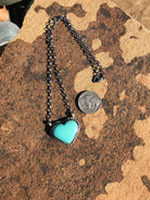 The Heart Necklace, 1-Necklaces-Calli Co., Turquoise and Silver Jewelry, Native American Handmade, Zuni Tribe, Navajo Tribe, Brock Texas