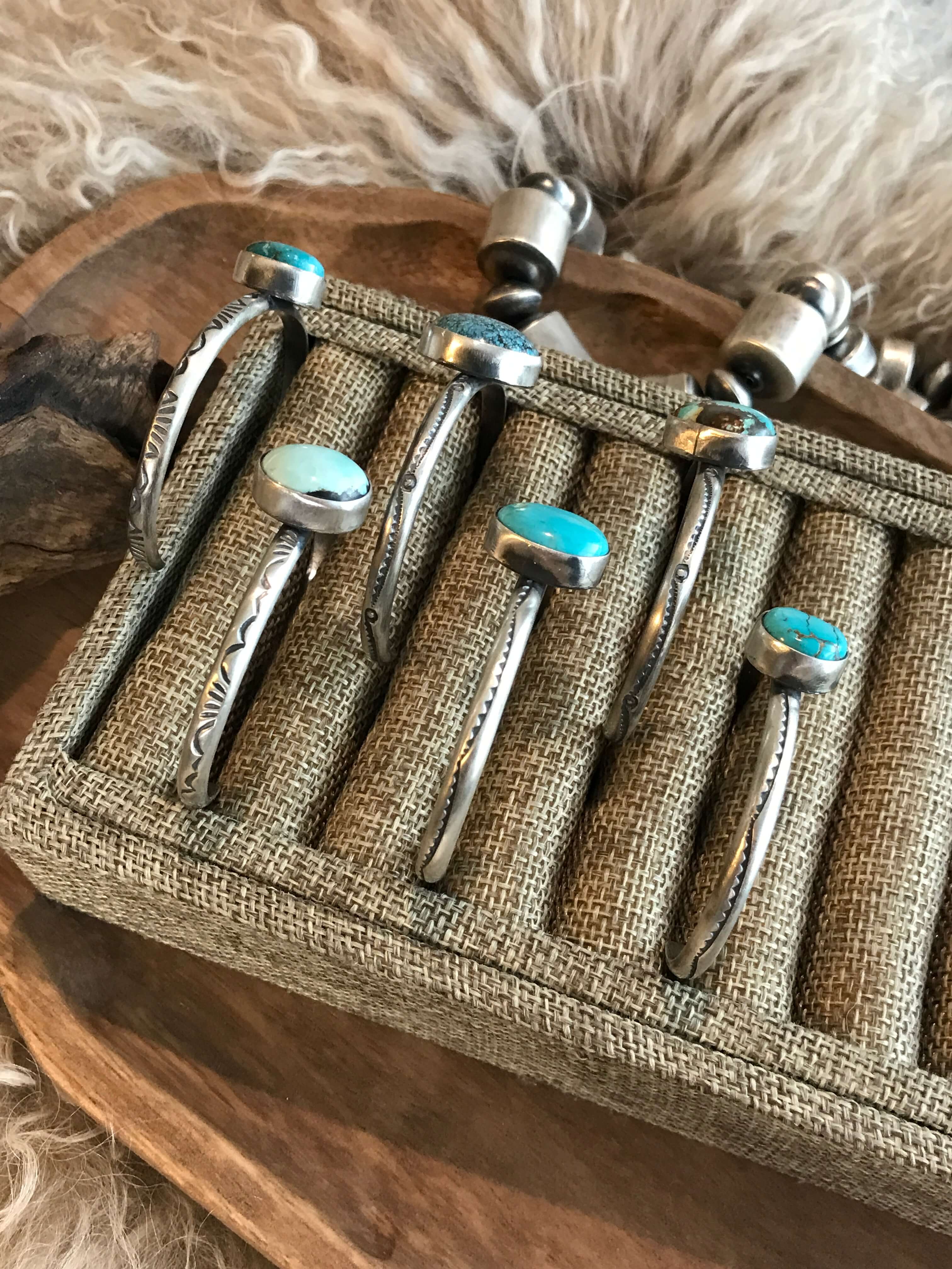 The Bent Tree Cuffs-Bracelets & Cuffs-Calli Co., Turquoise and Silver Jewelry, Native American Handmade, Zuni Tribe, Navajo Tribe, Brock Texas