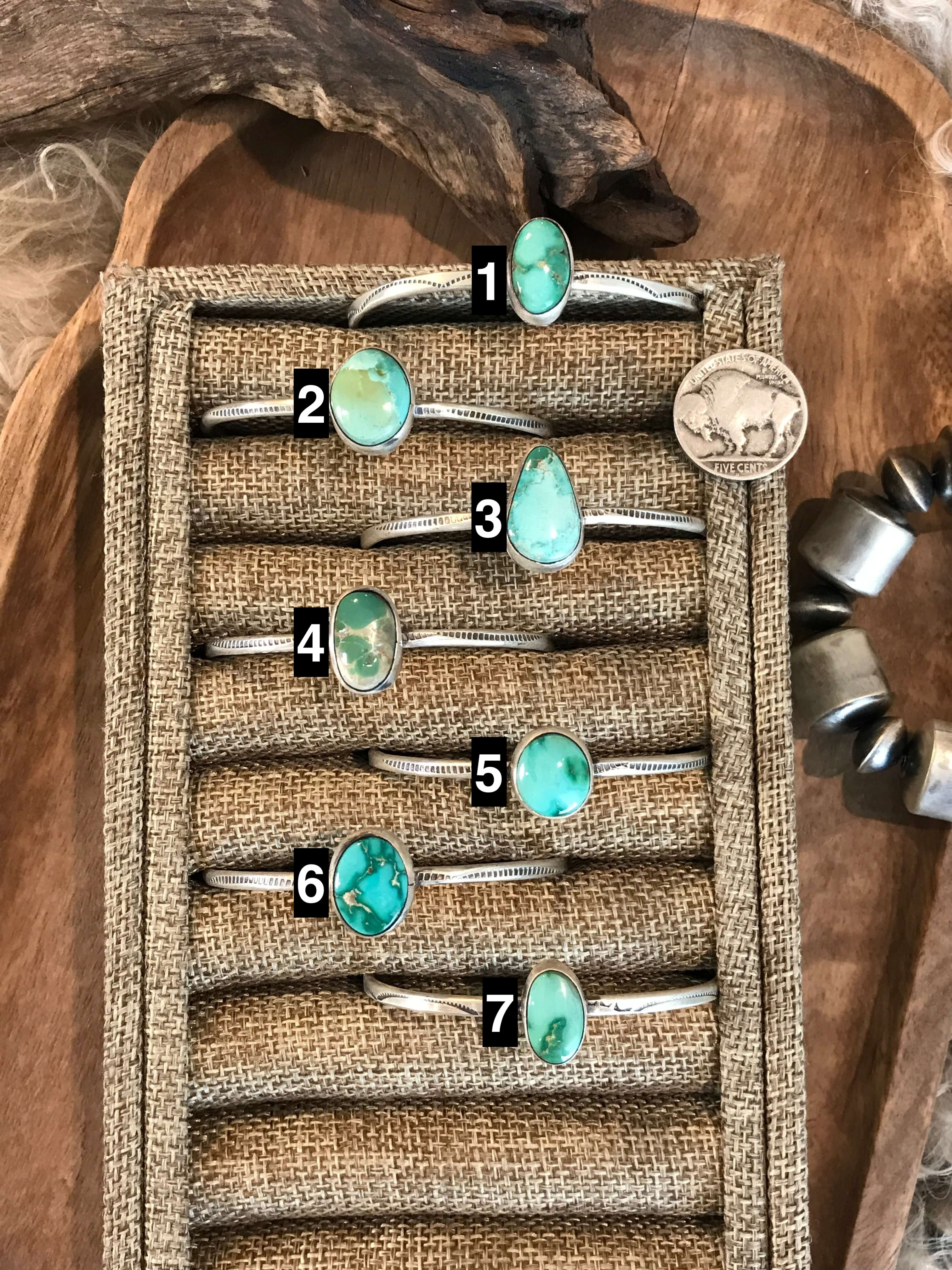 The Edlen Turquoise Cuffs-Bracelets & Cuffs-Calli Co., Turquoise and Silver Jewelry, Native American Handmade, Zuni Tribe, Navajo Tribe, Brock Texas