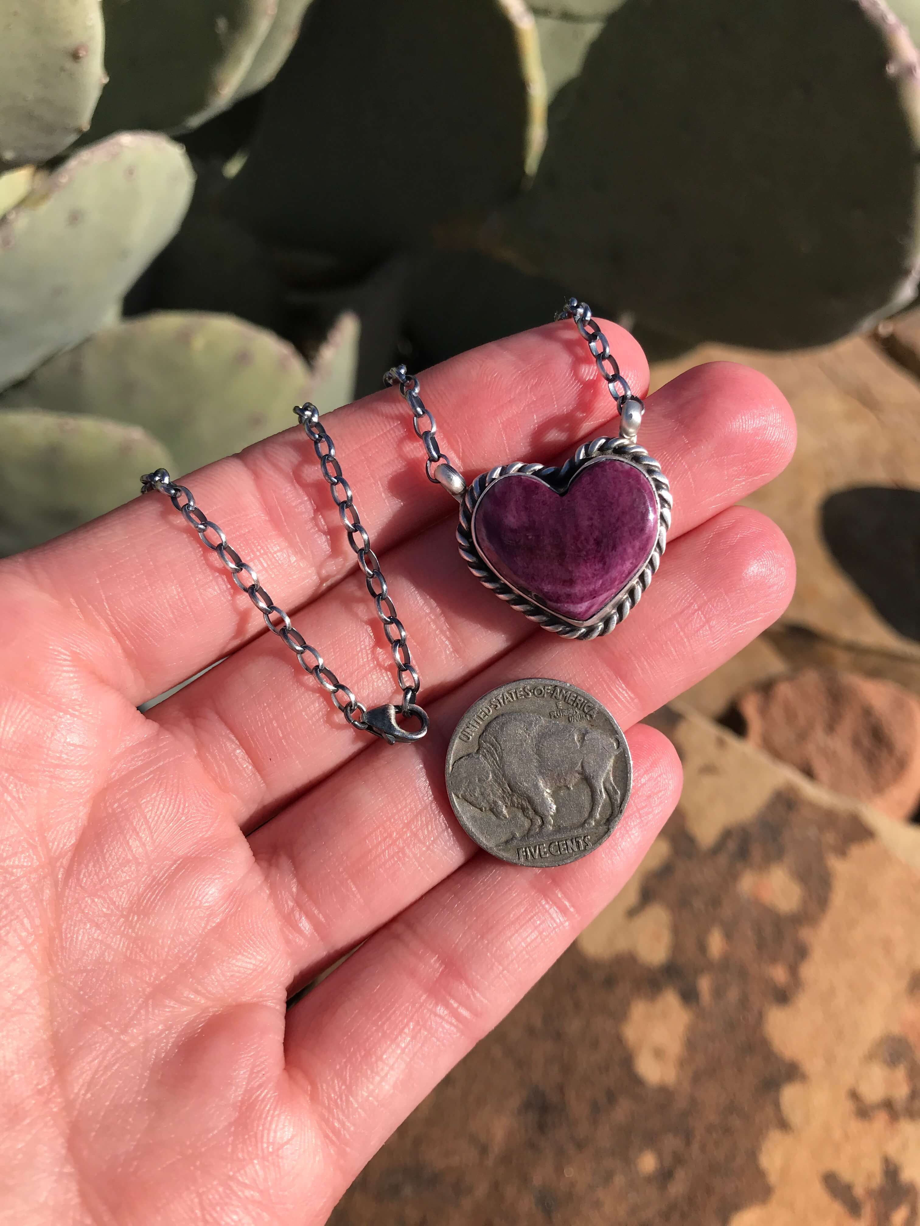 The Heart Necklace, 5-Necklaces-Calli Co., Turquoise and Silver Jewelry, Native American Handmade, Zuni Tribe, Navajo Tribe, Brock Texas