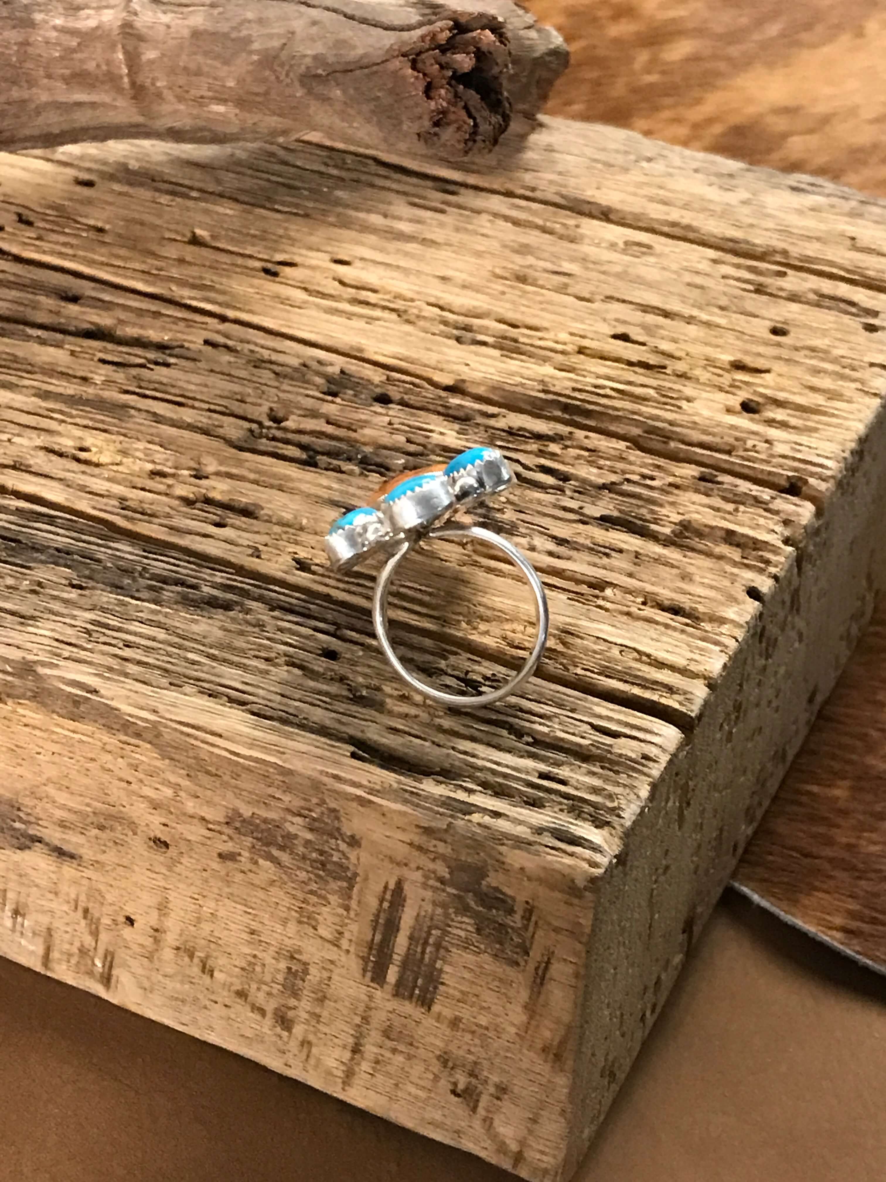 The Big Valley Adjustable Ring-Rings-Calli Co., Turquoise and Silver Jewelry, Native American Handmade, Zuni Tribe, Navajo Tribe, Brock Texas