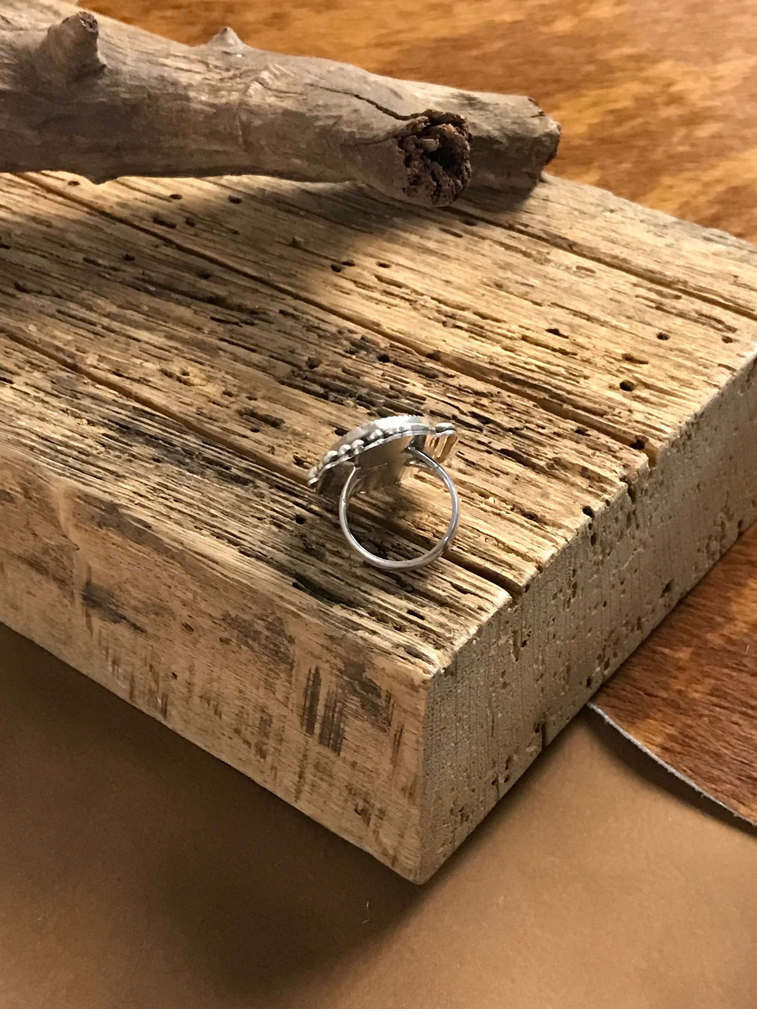 The Legend Ring, Sz 7.5-Rings-Calli Co., Turquoise and Silver Jewelry, Native American Handmade, Zuni Tribe, Navajo Tribe, Brock Texas