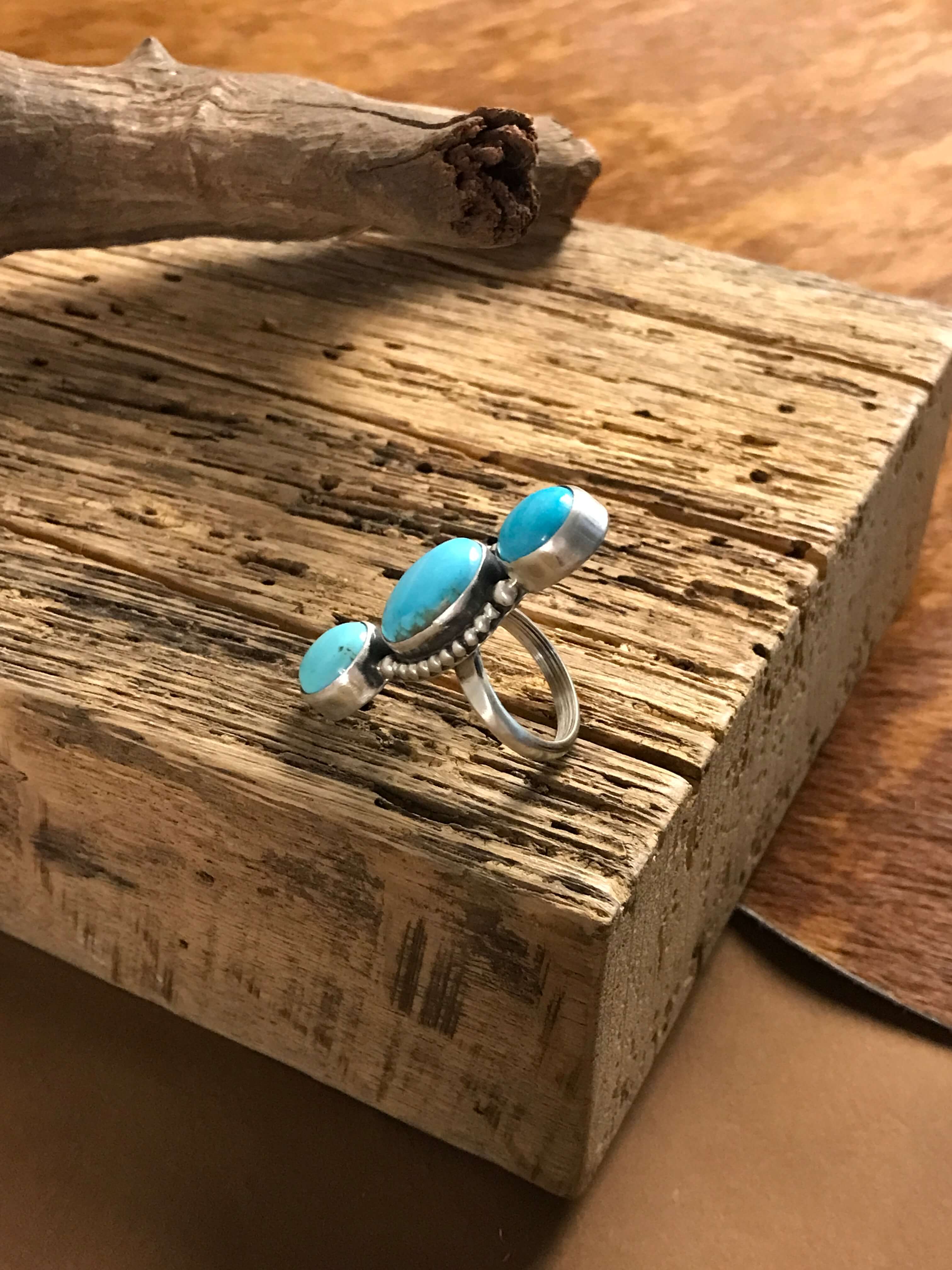 The Prime Adjustable Ring, 1-Rings-Calli Co., Turquoise and Silver Jewelry, Native American Handmade, Zuni Tribe, Navajo Tribe, Brock Texas