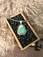 The Ruthie Turquoise Pendant-Pendants-Calli Co., Turquoise and Silver Jewelry, Native American Handmade, Zuni Tribe, Navajo Tribe, Brock Texas