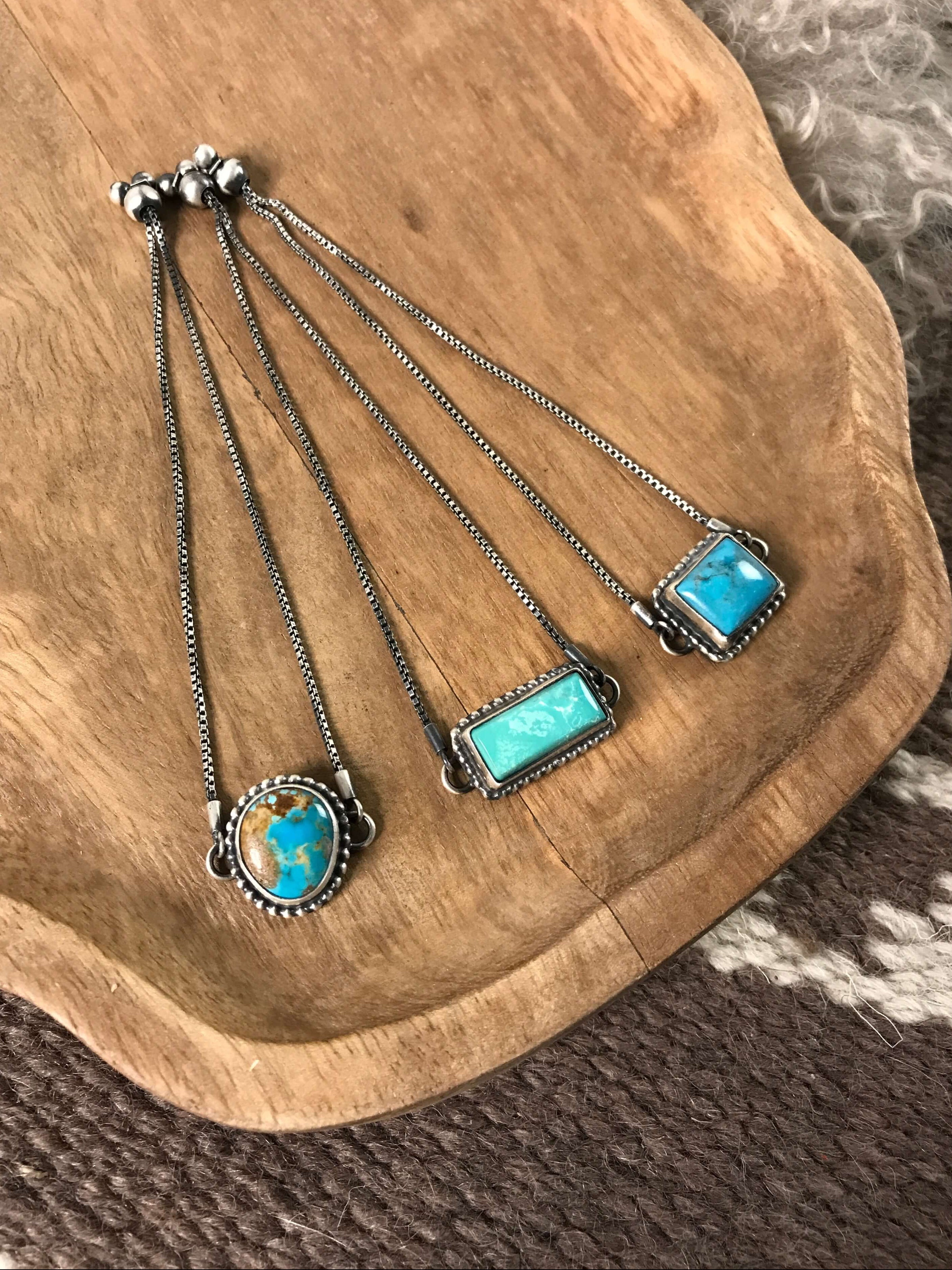 The Winona Bolo Bracelets-Bracelets & Cuffs-Calli Co., Turquoise and Silver Jewelry, Native American Handmade, Zuni Tribe, Navajo Tribe, Brock Texas