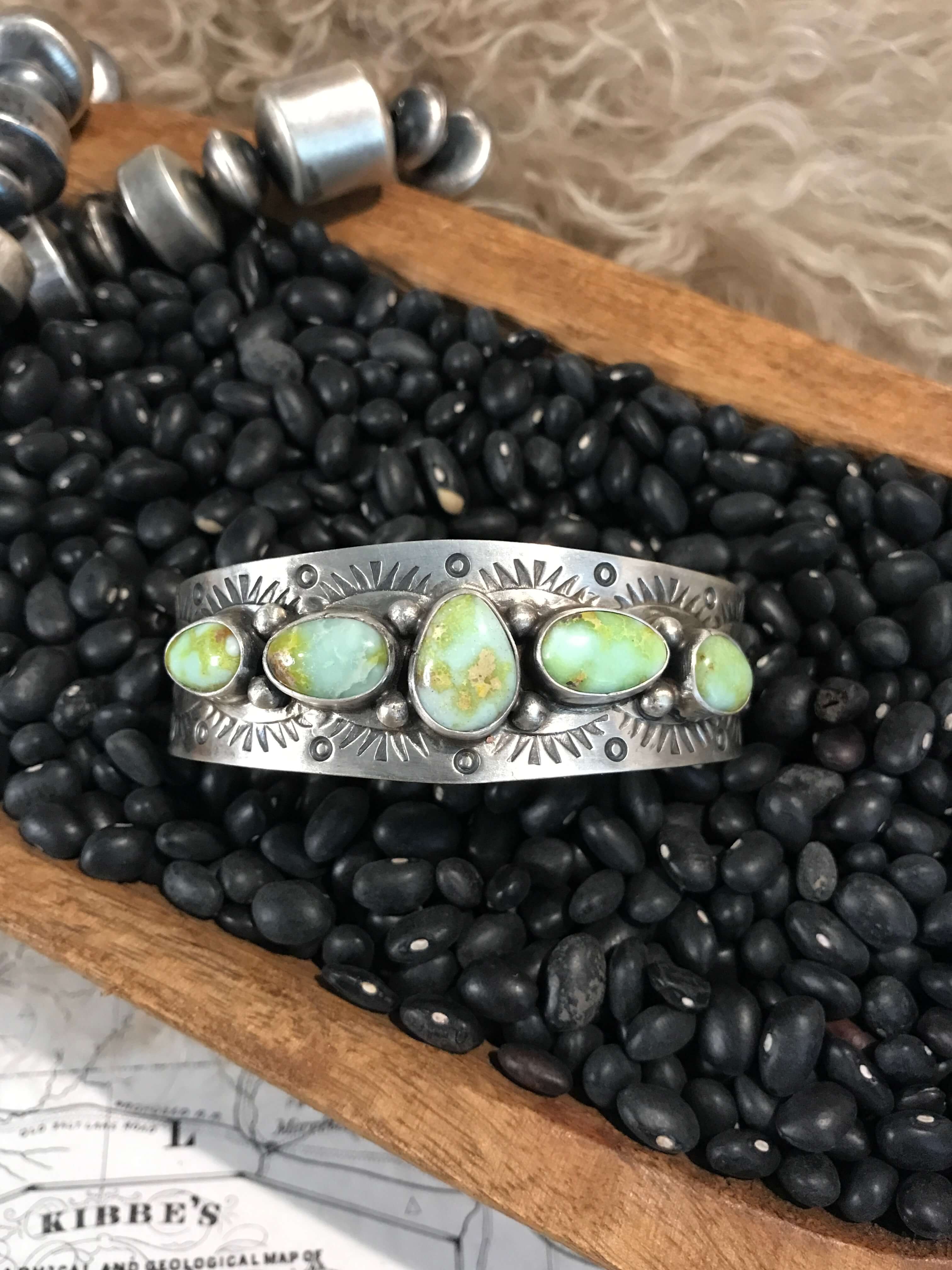 The Tilden Palomino Cuff, 1-Bracelets & Cuffs-Calli Co., Turquoise and Silver Jewelry, Native American Handmade, Zuni Tribe, Navajo Tribe, Brock Texas