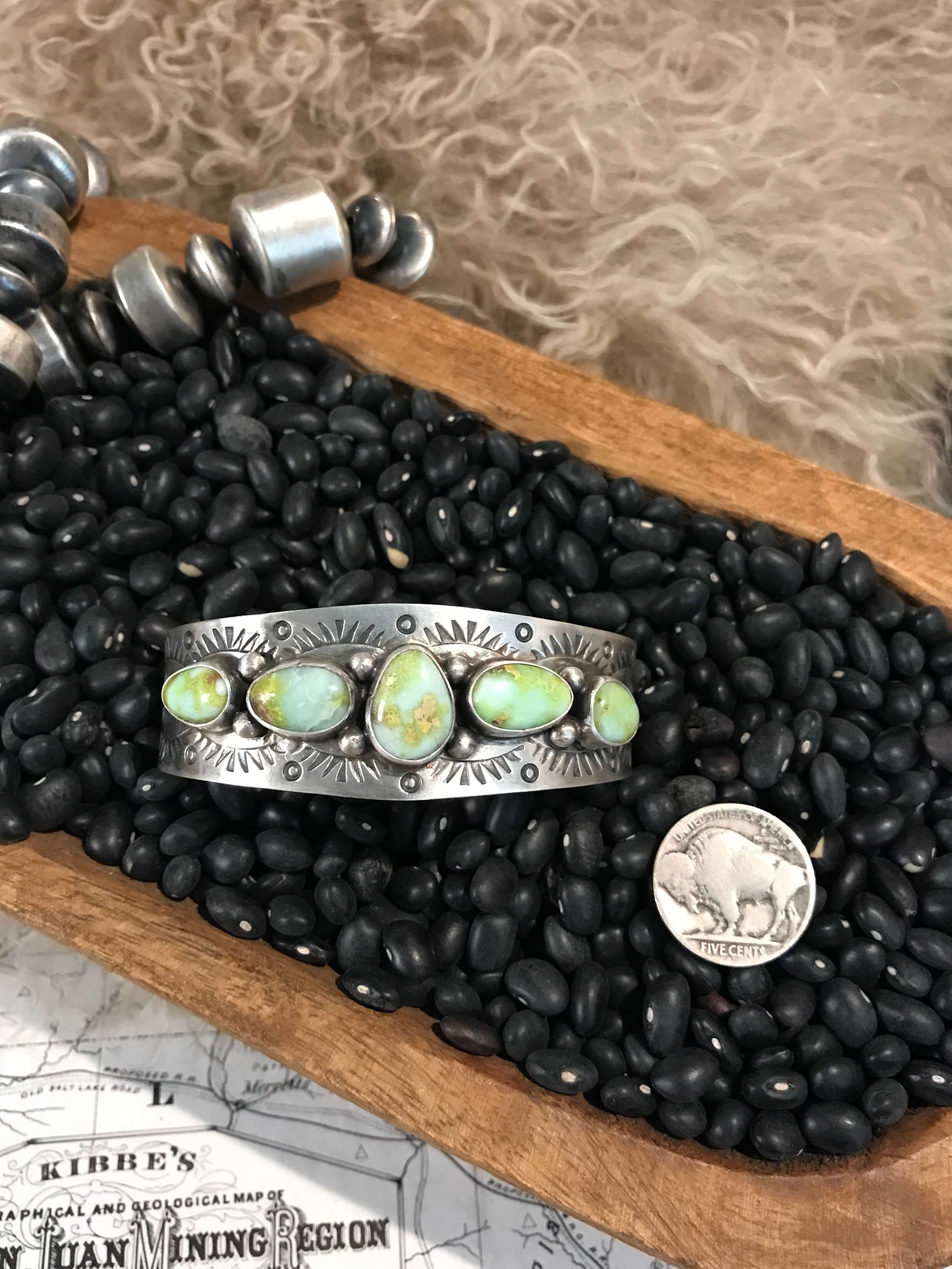 The Tilden Palomino Cuff, 1-Bracelets & Cuffs-Calli Co., Turquoise and Silver Jewelry, Native American Handmade, Zuni Tribe, Navajo Tribe, Brock Texas