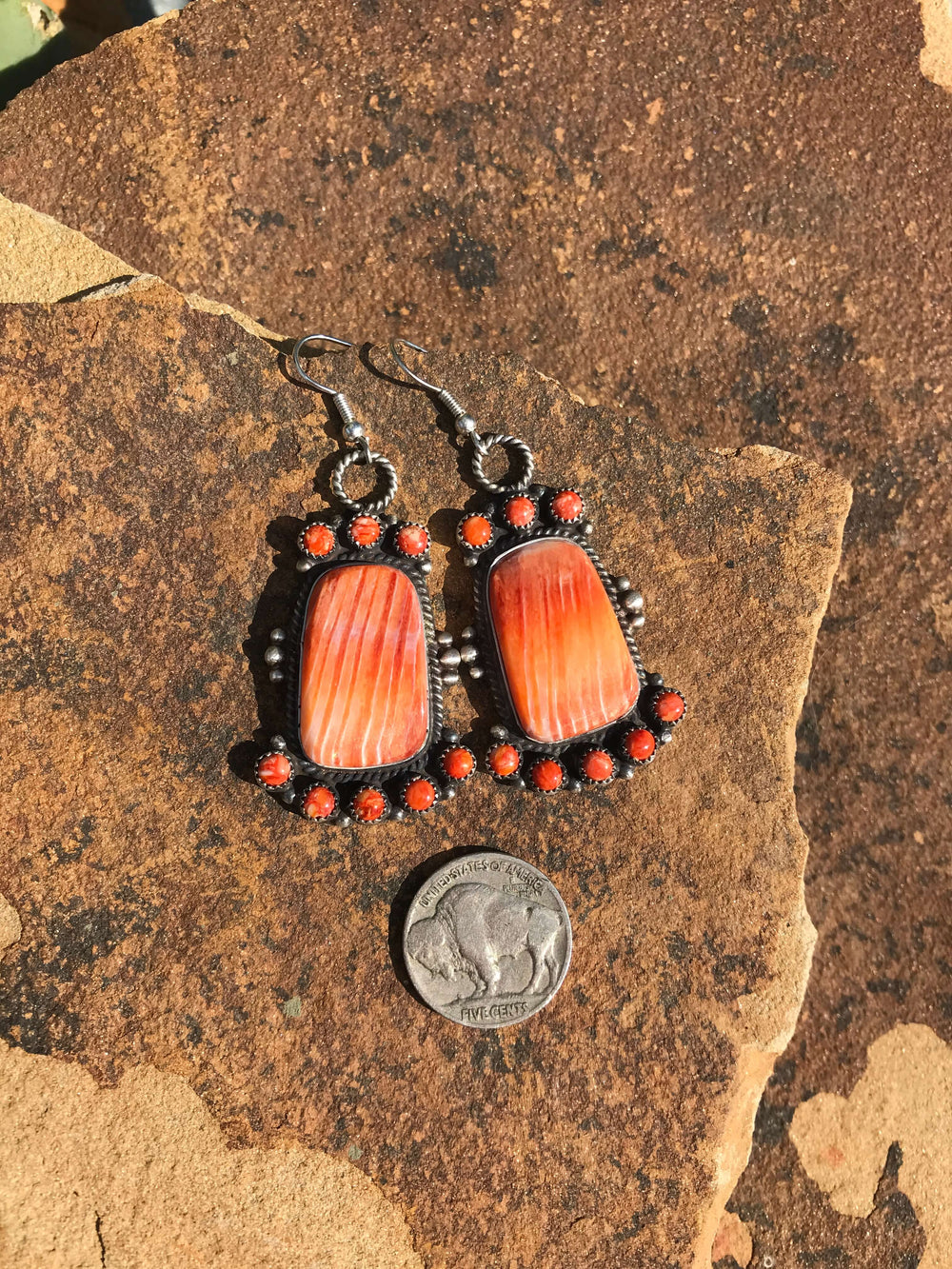 The Willowick Spiny Earrings-Earrings-Calli Co., Turquoise and Silver Jewelry, Native American Handmade, Zuni Tribe, Navajo Tribe, Brock Texas