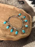 The Mavis Link Bracelet, 6-Bracelets & Cuffs-Calli Co., Turquoise and Silver Jewelry, Native American Handmade, Zuni Tribe, Navajo Tribe, Brock Texas