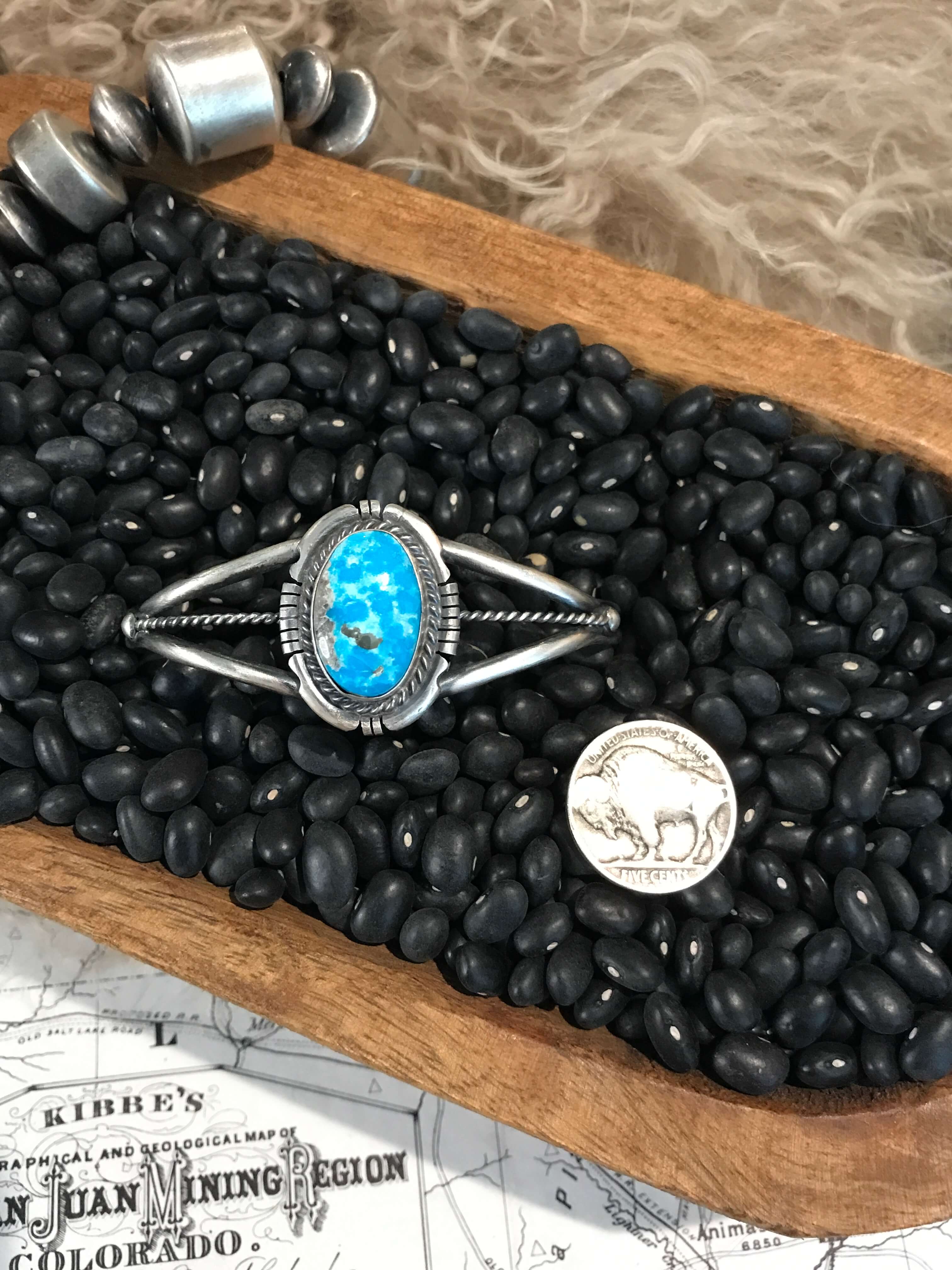 The Ellum Cuff, 2x-Bracelets & Cuffs-Calli Co., Turquoise and Silver Jewelry, Native American Handmade, Zuni Tribe, Navajo Tribe, Brock Texas