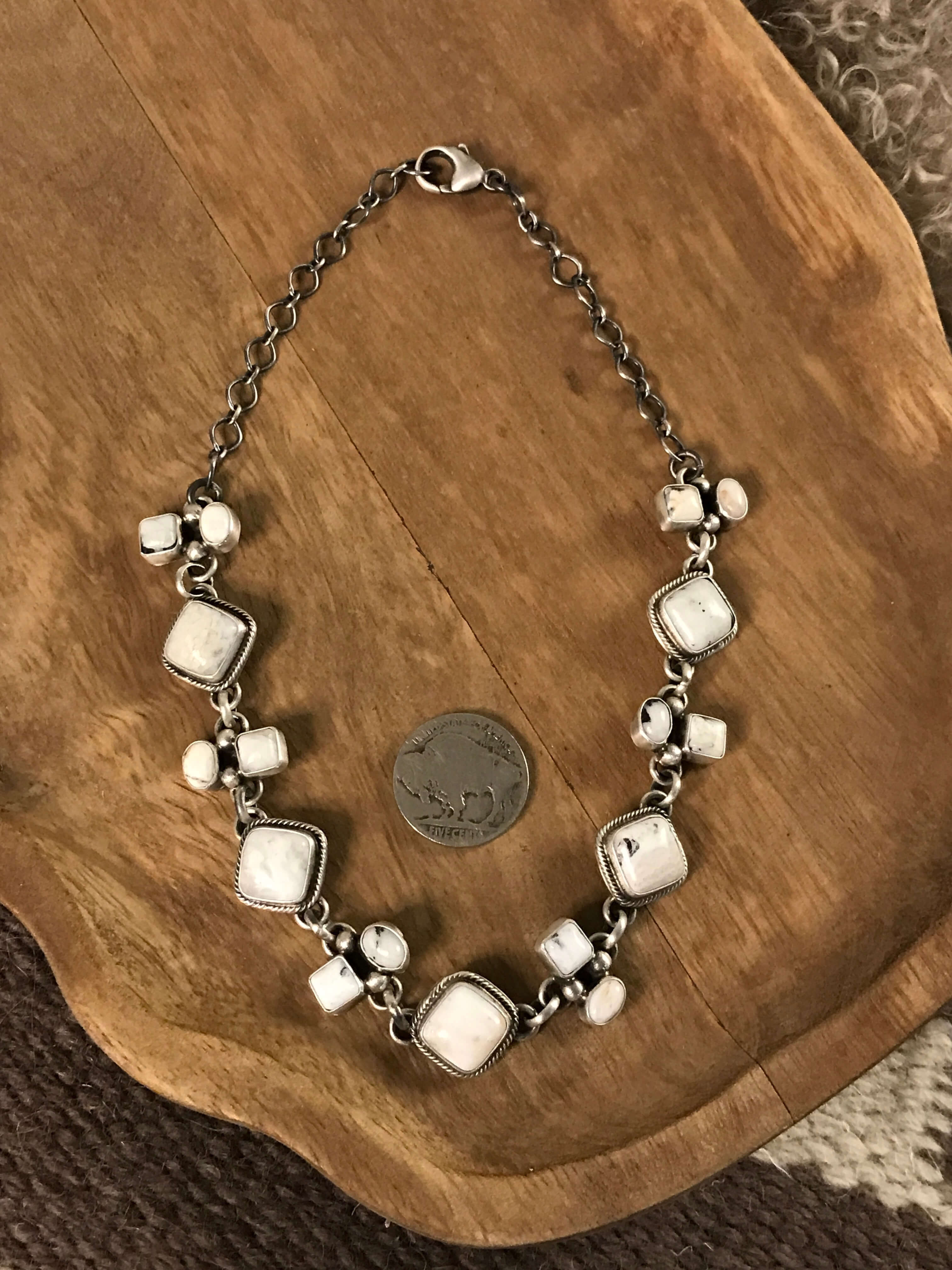 The Chickasaw Statement Necklace, 2-Necklaces-Calli Co., Turquoise and Silver Jewelry, Native American Handmade, Zuni Tribe, Navajo Tribe, Brock Texas