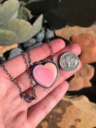 The Grande Pink Conch Heart Necklace, 3-Necklaces-Calli Co., Turquoise and Silver Jewelry, Native American Handmade, Zuni Tribe, Navajo Tribe, Brock Texas